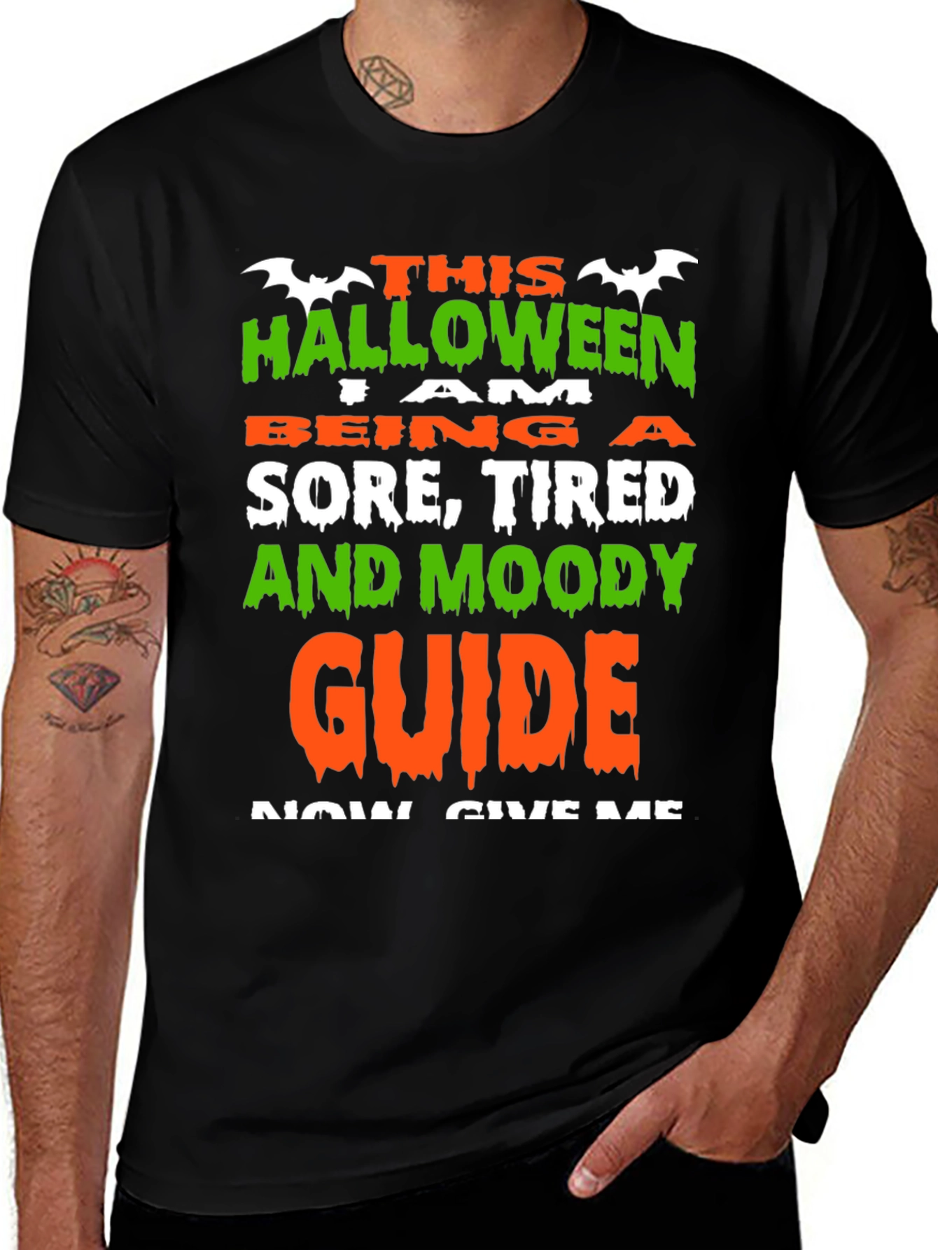 Halloween Sore Tired Moody Guide Funny T-Shirt