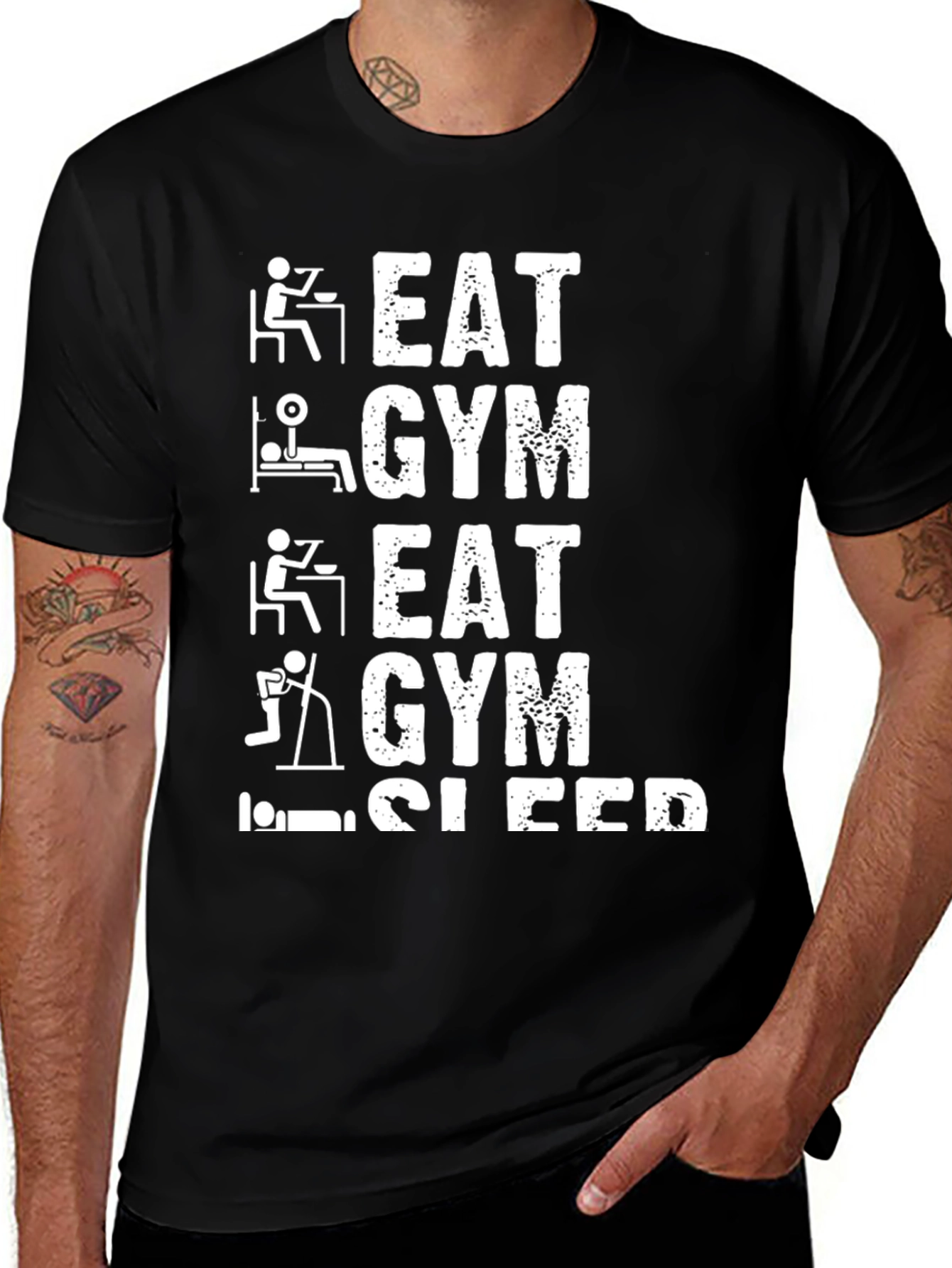 Variant 14 of Eat Gym Sleep Repeat Funny Workout T-Shirt