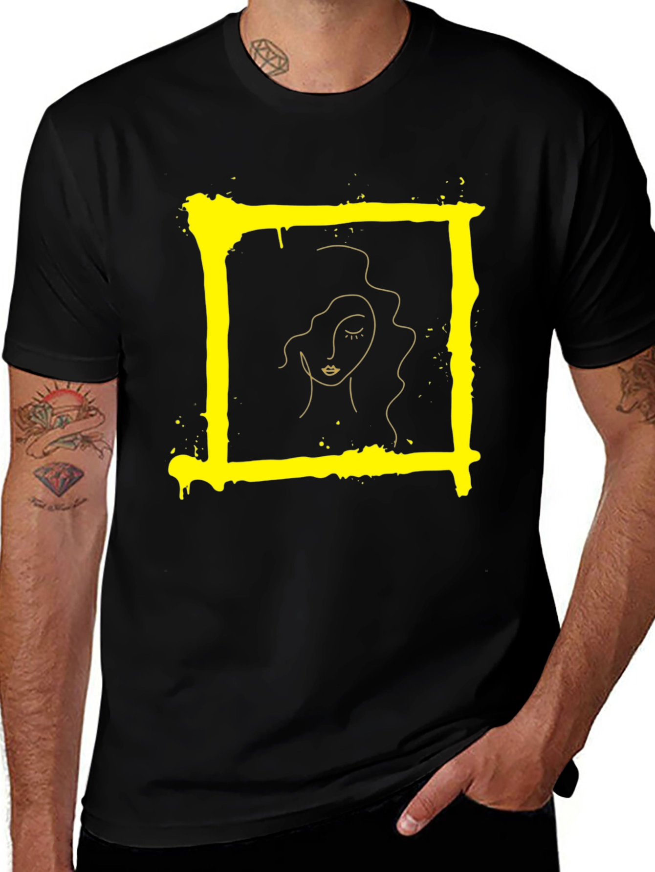 Variant 4 of Abstract Portrait Graphic Tee - Modern Art T-Shirt