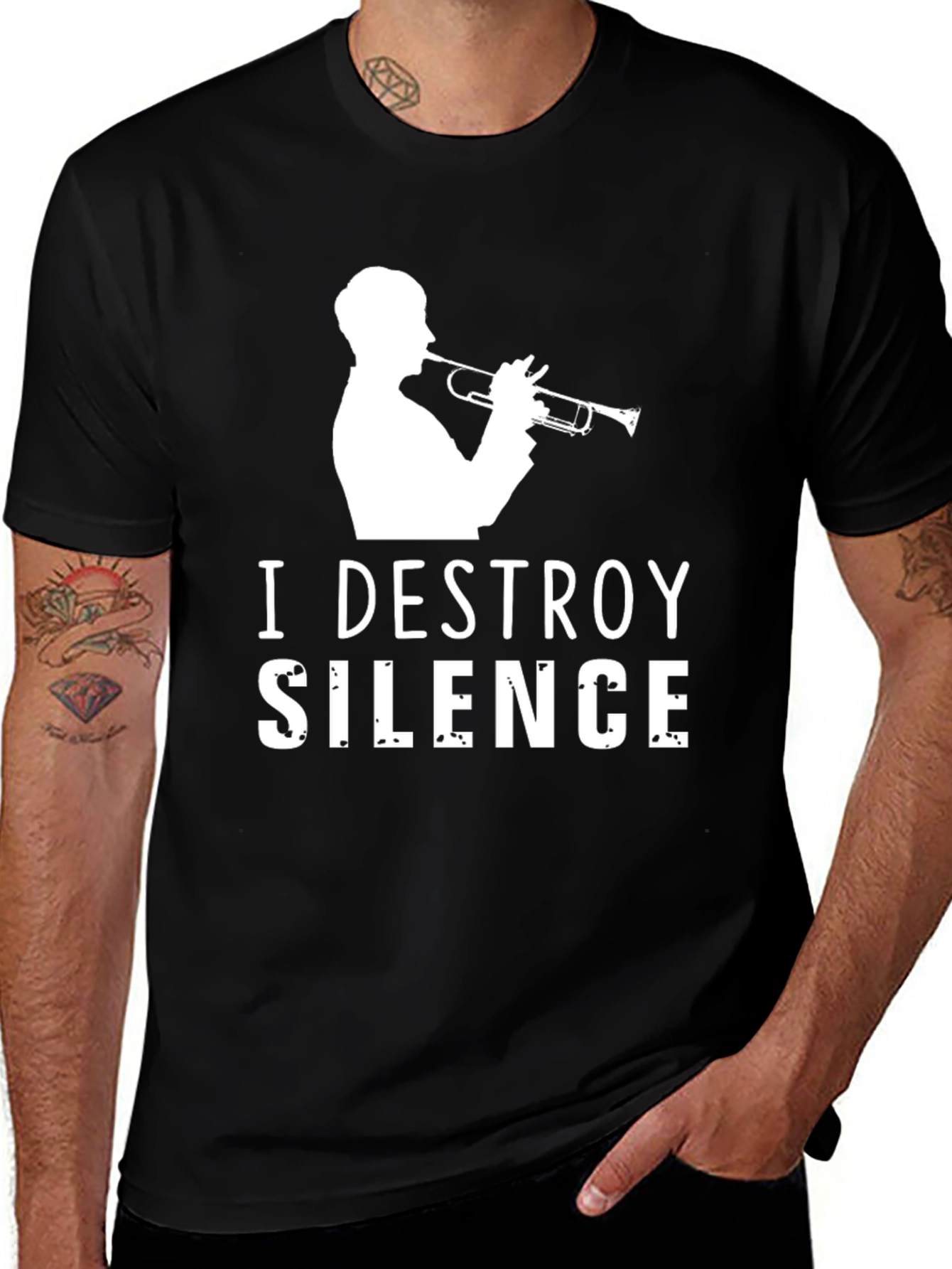 Variant 3 of I Destroy Silence Trumpet T-Shirt - Musician Tee