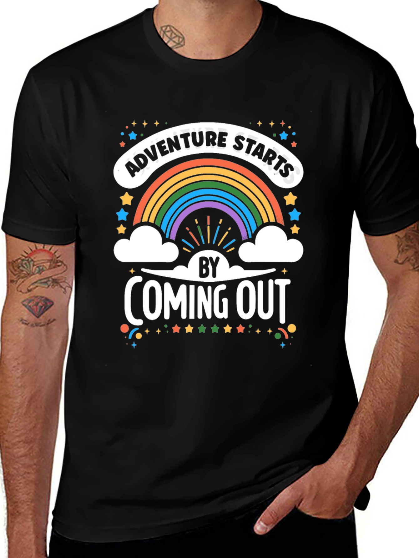 Variant 8 of Adventure Starts Rainbow Tee