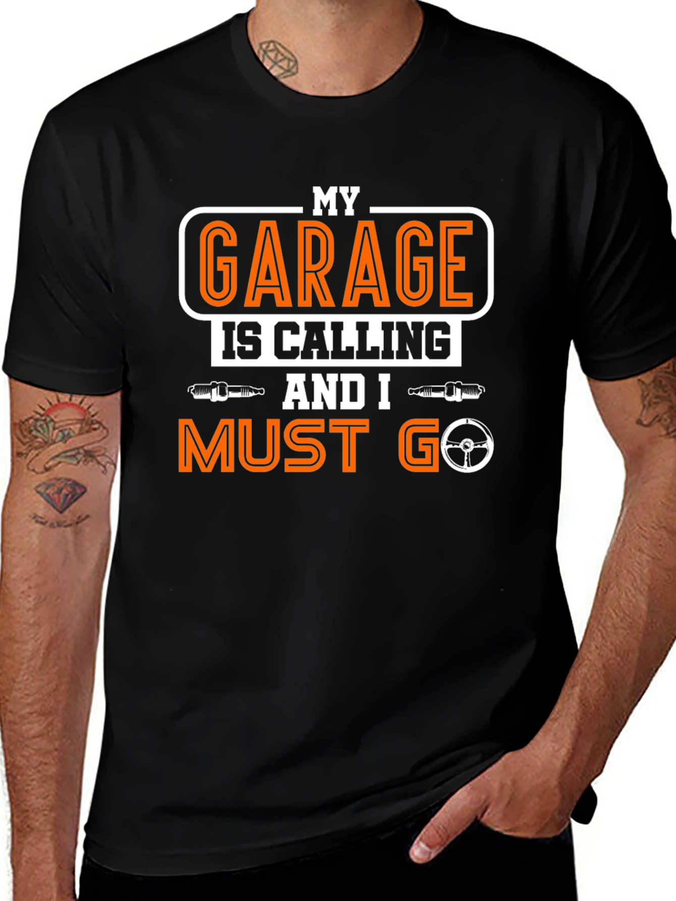 Variant 3 of My Garage Is Calling Funny Car Mechanic T-Shirt