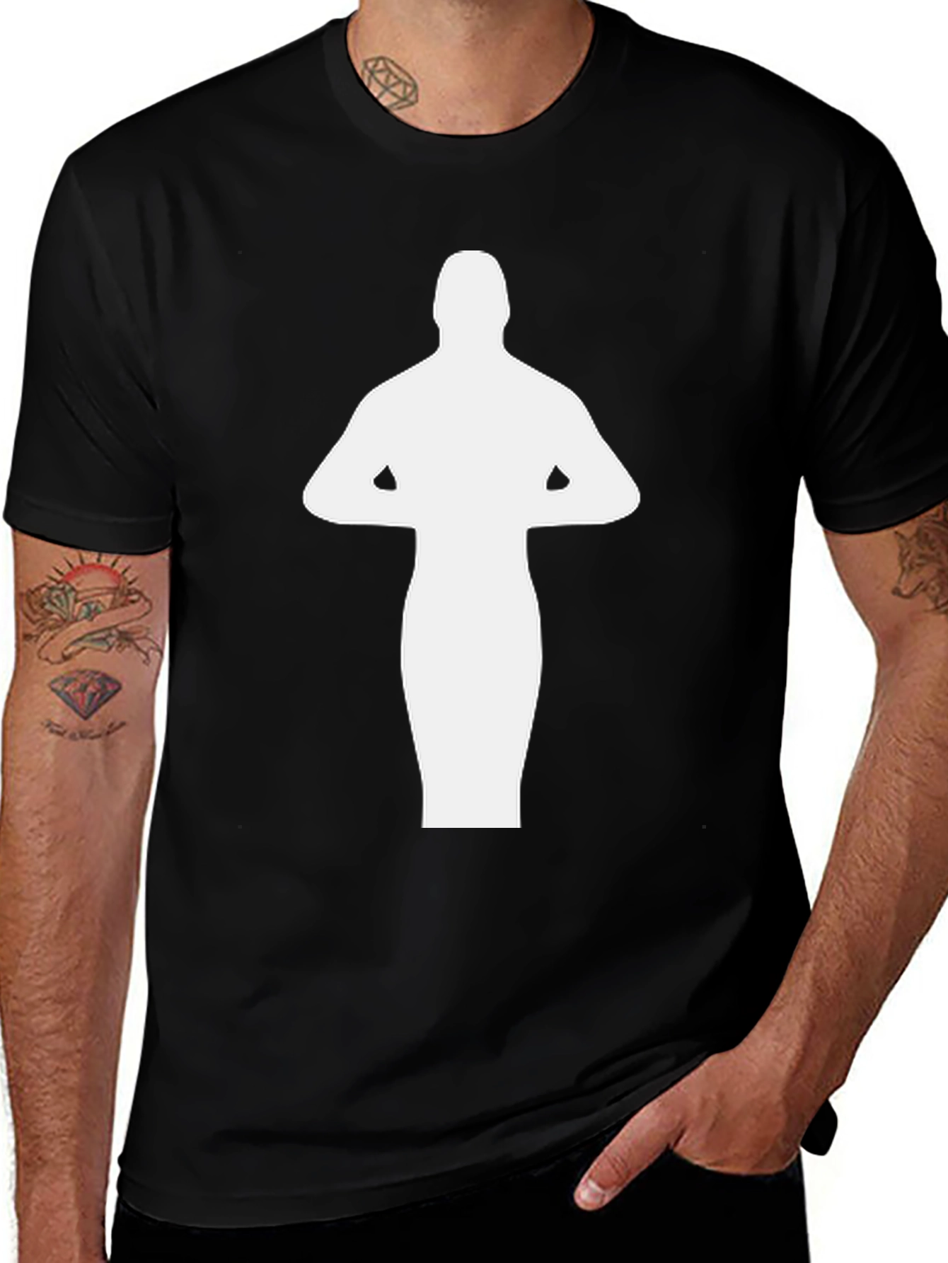 Oscar Statue Silhouette Black T-Shirt