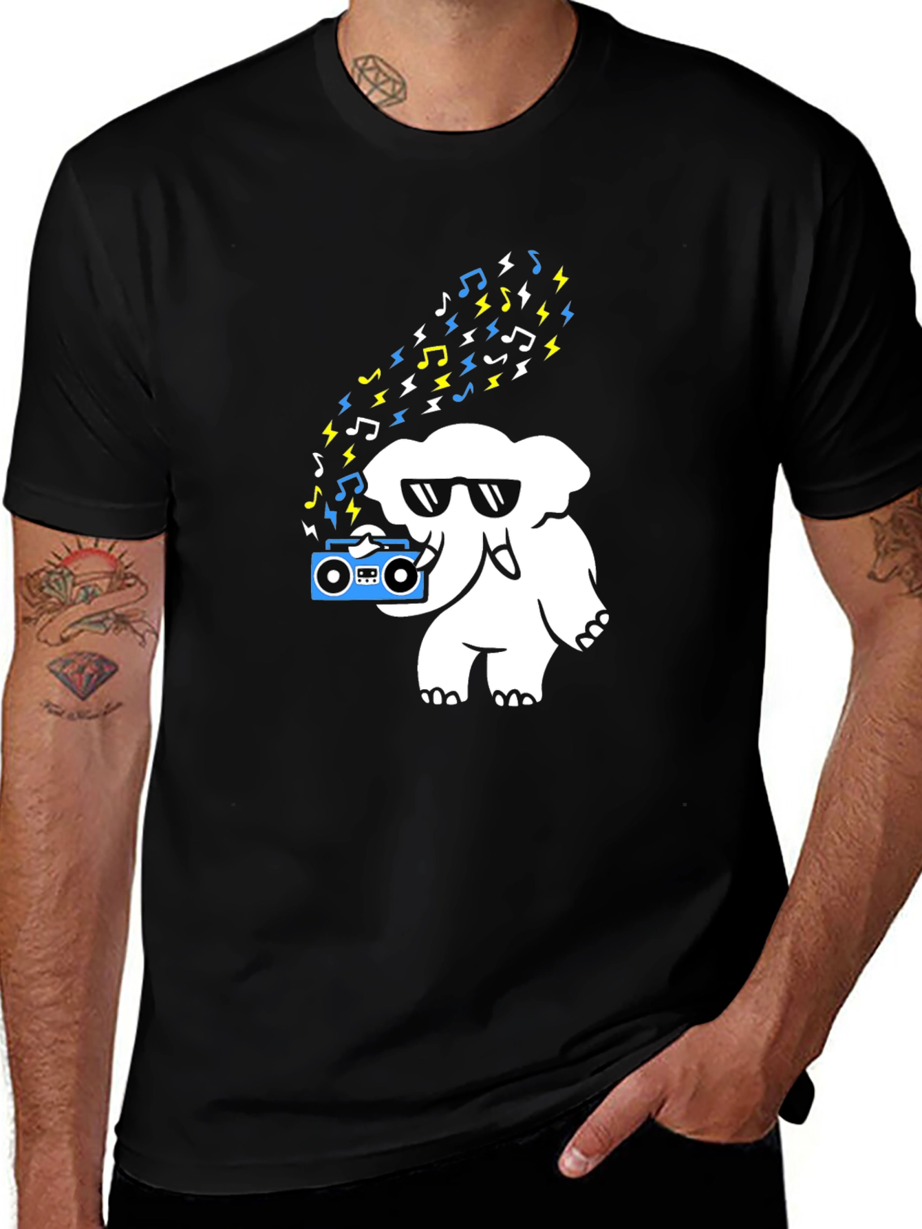 Variant 14 of Cool Elephant Boombox Graphic T-Shirt