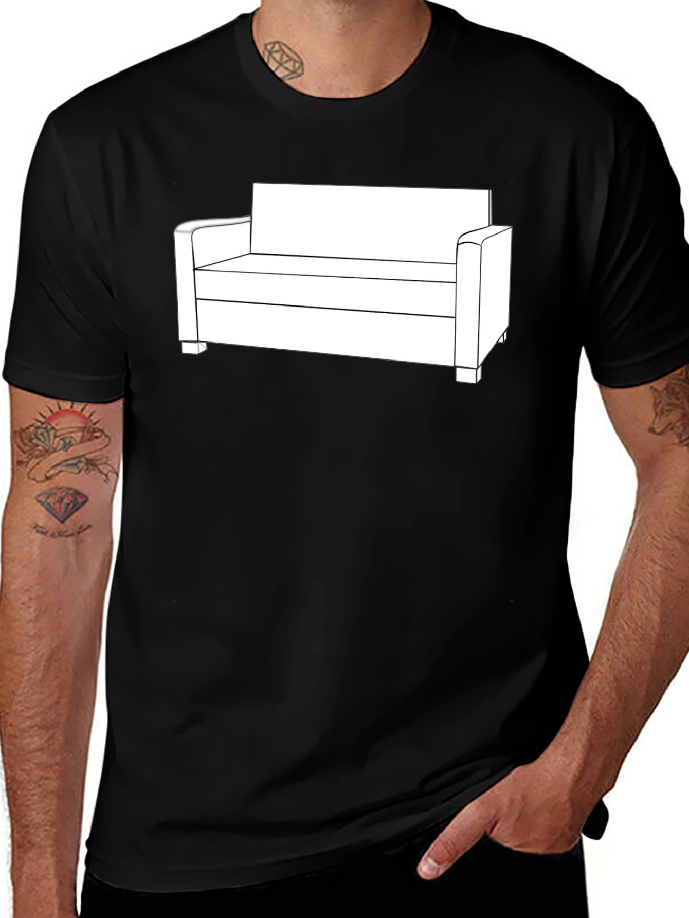 Variant 14 of Couch Graphic Tee - Minimalist Style