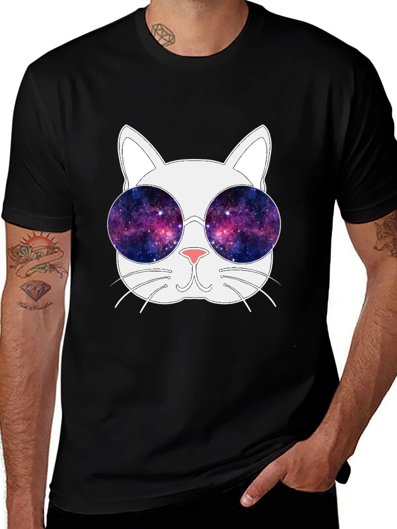 Variant 19 of Cool Cat Galaxy Glasses T-Shirt