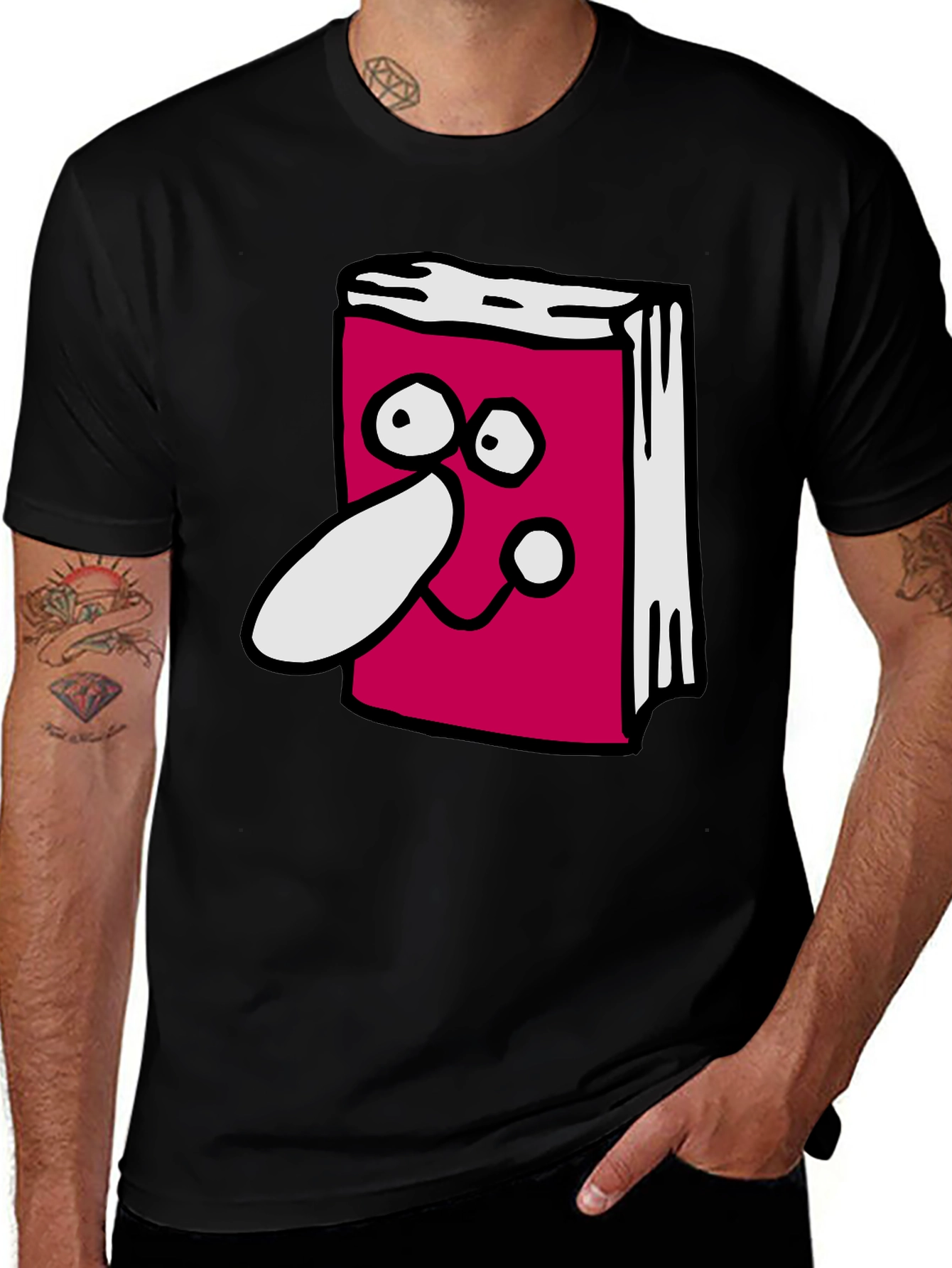 Variant 22 of Funny Book Character Black T-Shirt