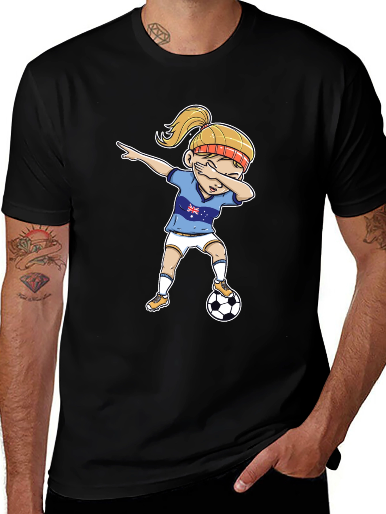 Variant 3 of Australia Soccer Girl Dab T-Shirt