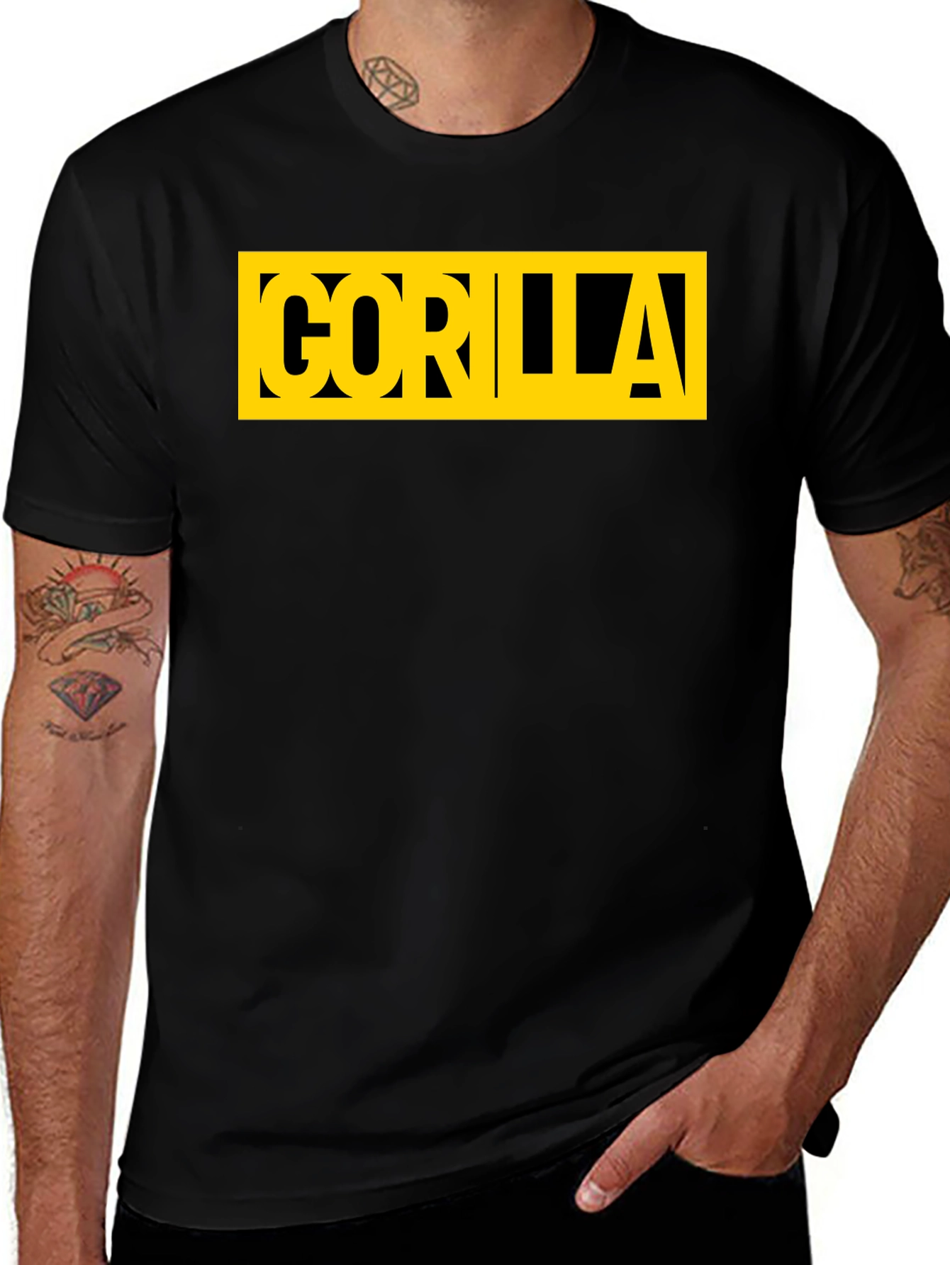 Variant 26 of Gorilla Graphic Tee - Bold & Stylish Black T-Shirt