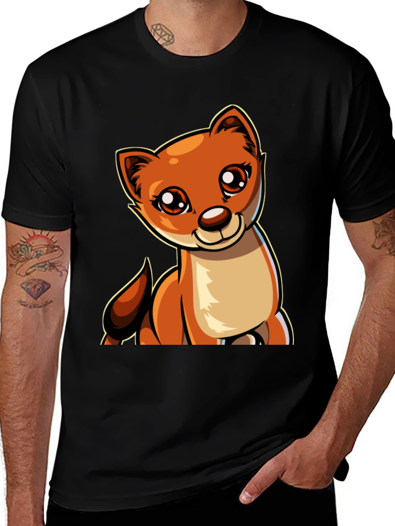 Variant 20 of Cute Cartoon Ferret Graphic T-Shirt
