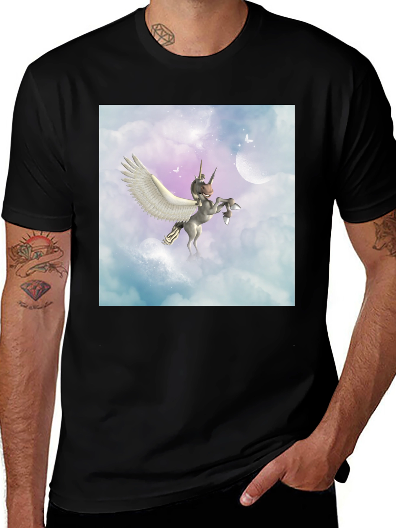 Variant 11 of Winged Unicorn Graphic Tee - Fantasy Design