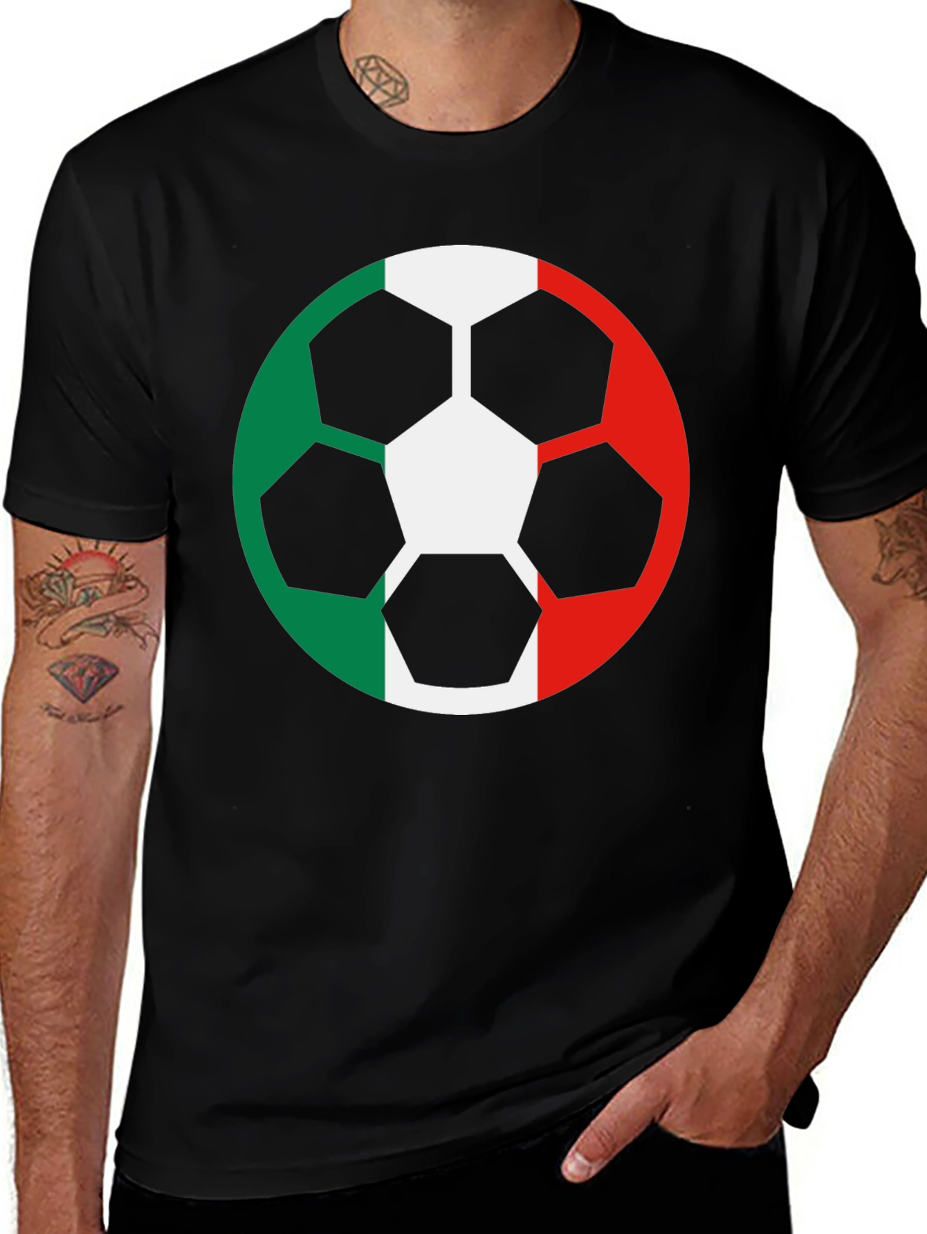 Italy Flag Soccer Ball T-Shirt