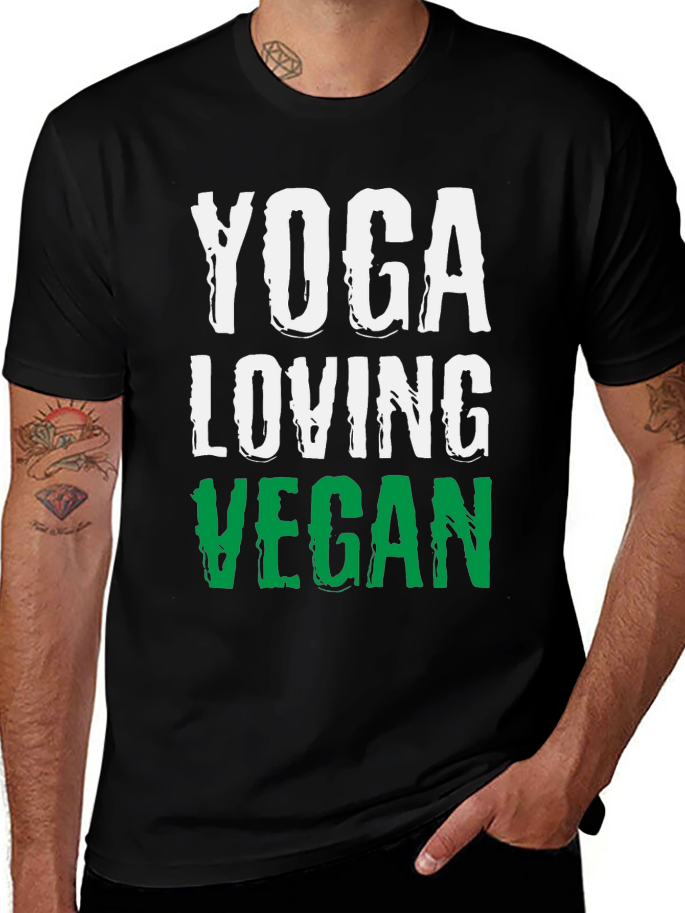Variant 10 of Yoga Loving Vegan Black T-Shirt
