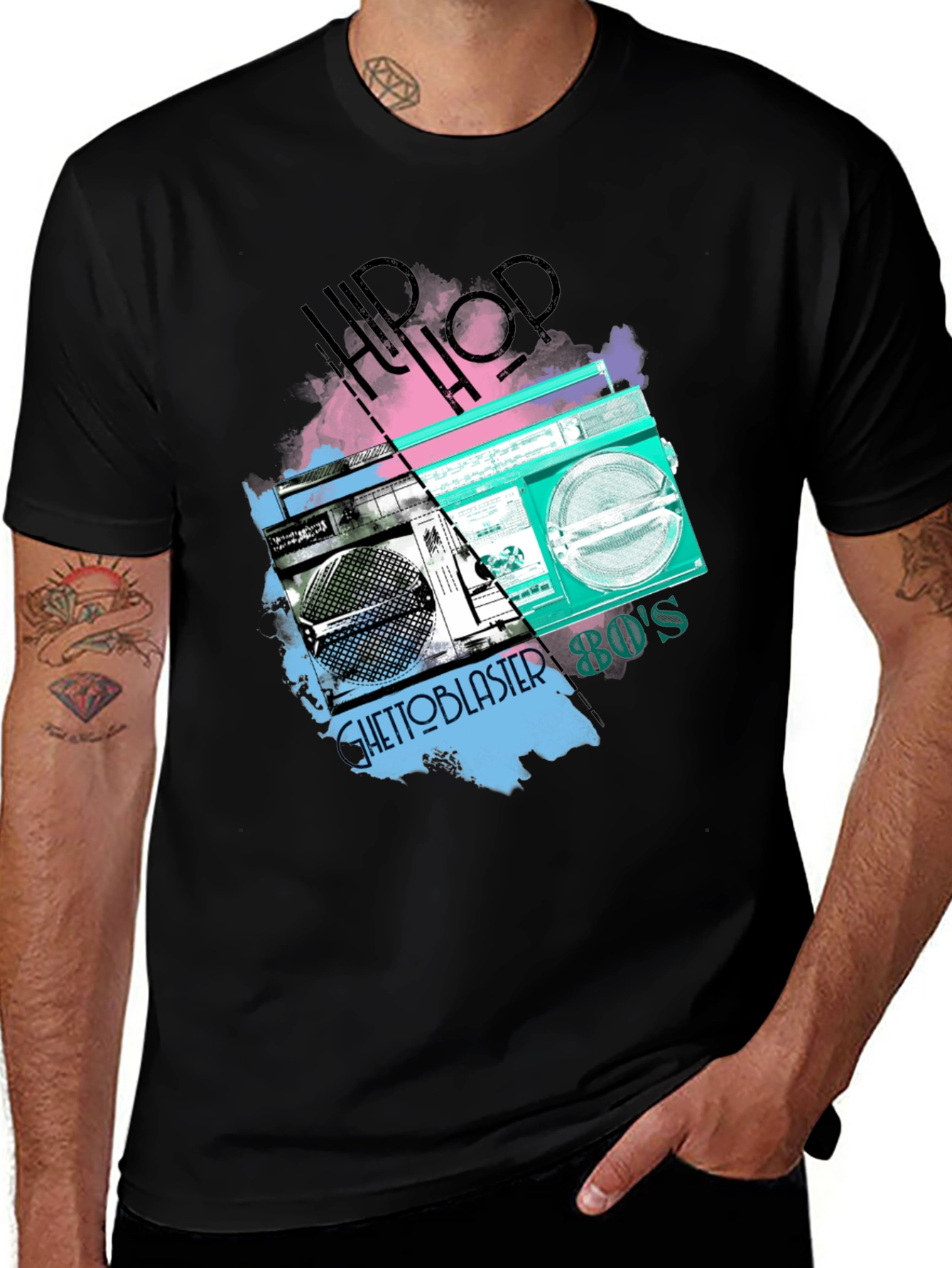 Variant 2 of Retro Boombox T-Shirt: Hip Hop Ghetto Blaster 80s Tee
