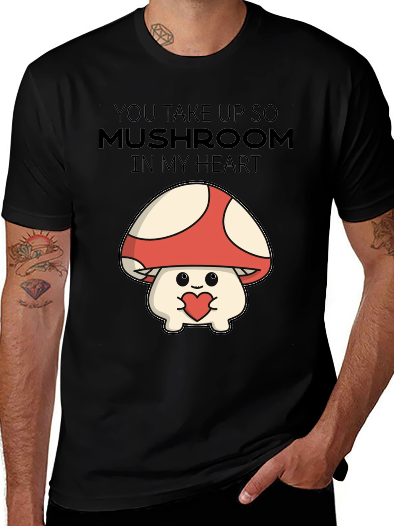 Variant 27 of Mushroom Heart T-Shirt - Cute Graphic Tee