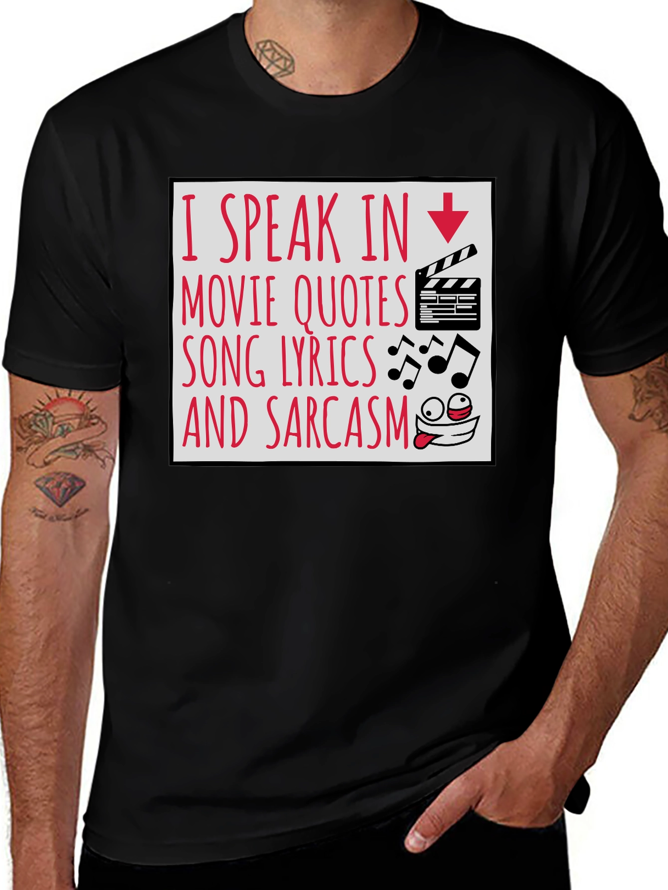 Variant 24 of I Speak in Movie Quotes T-Shirt - Sarcastic Humor