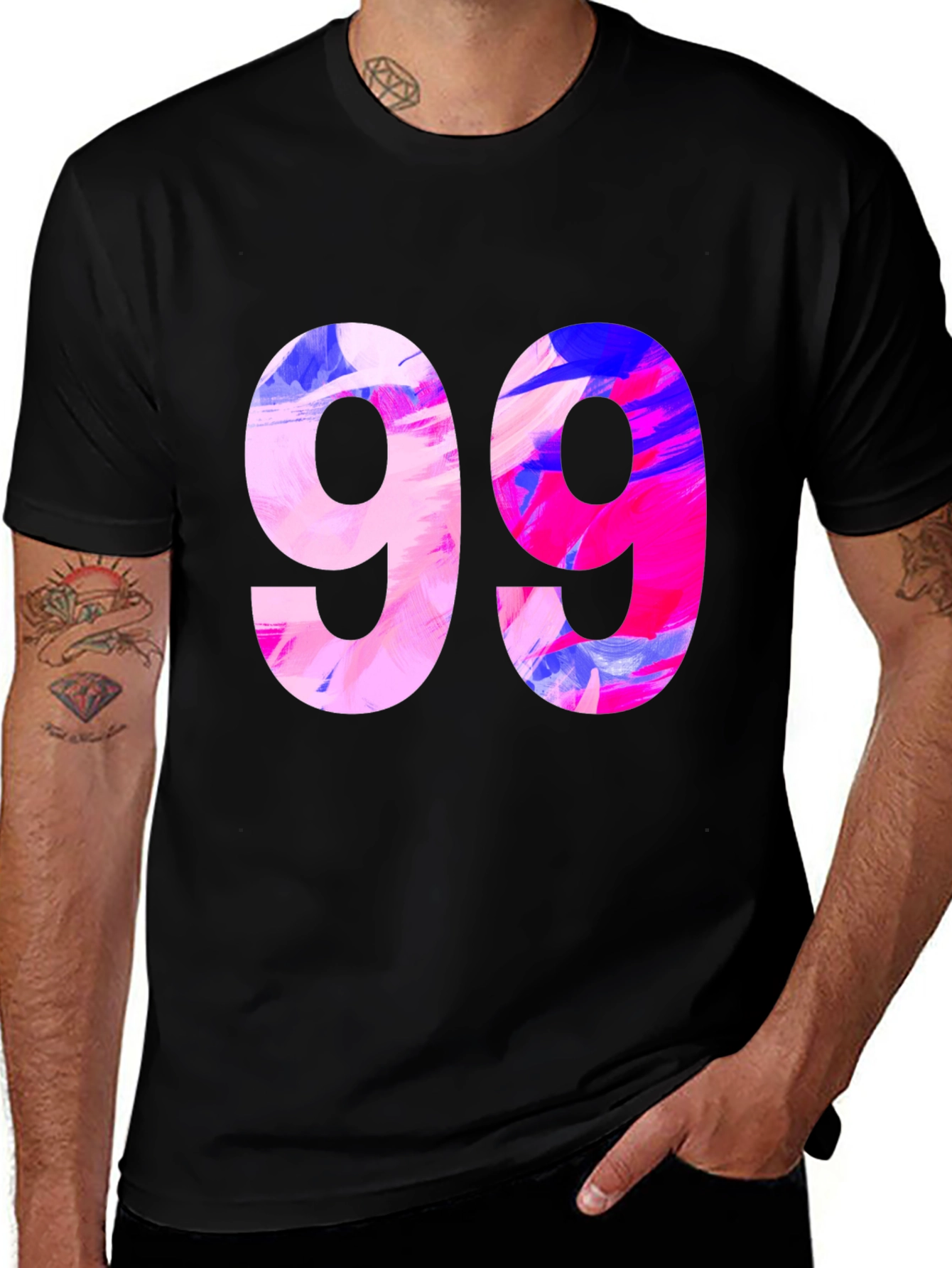Variant 29 of Bold 99 Graphic Tee - Stylish Men's Black T-Shirt