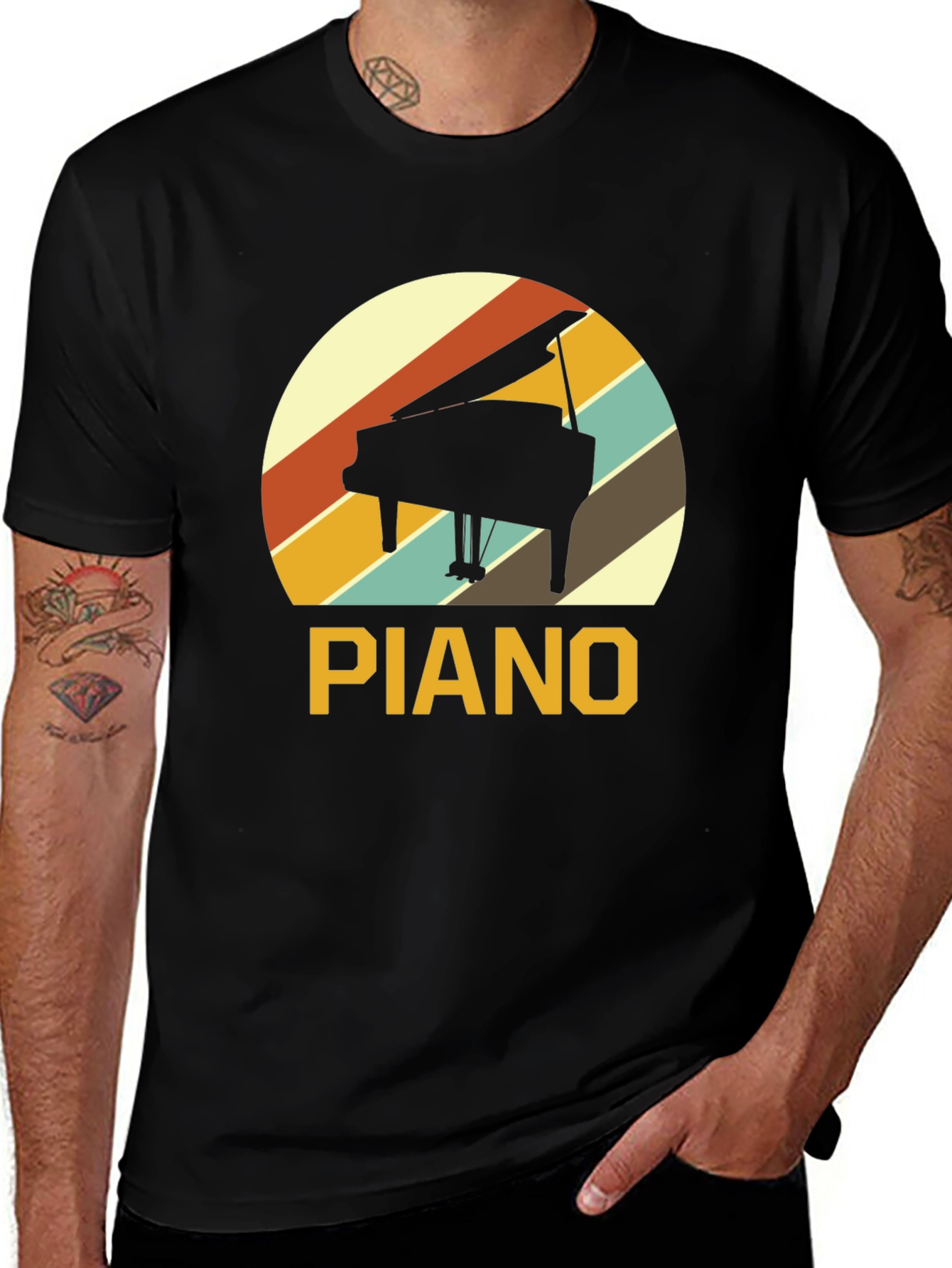 Variant 2 of Retro Piano T-Shirt - Music Lover Tee