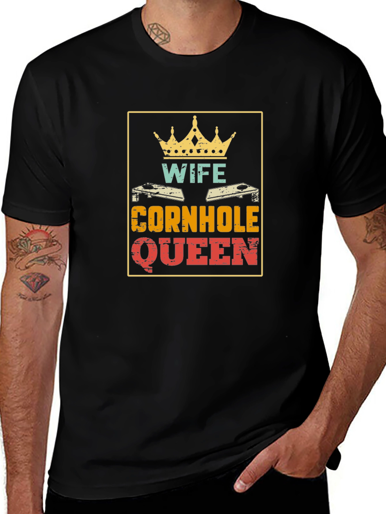 Variant 28 of Wife Cornhole Queen Graphic Tee