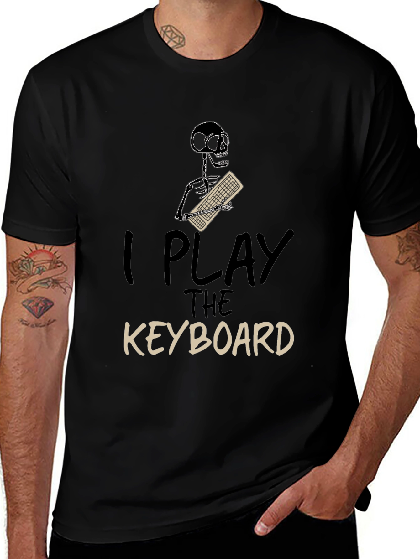 Variant 4 of I Play The Keyboard T-Shirt - Skeleton Musician Tee