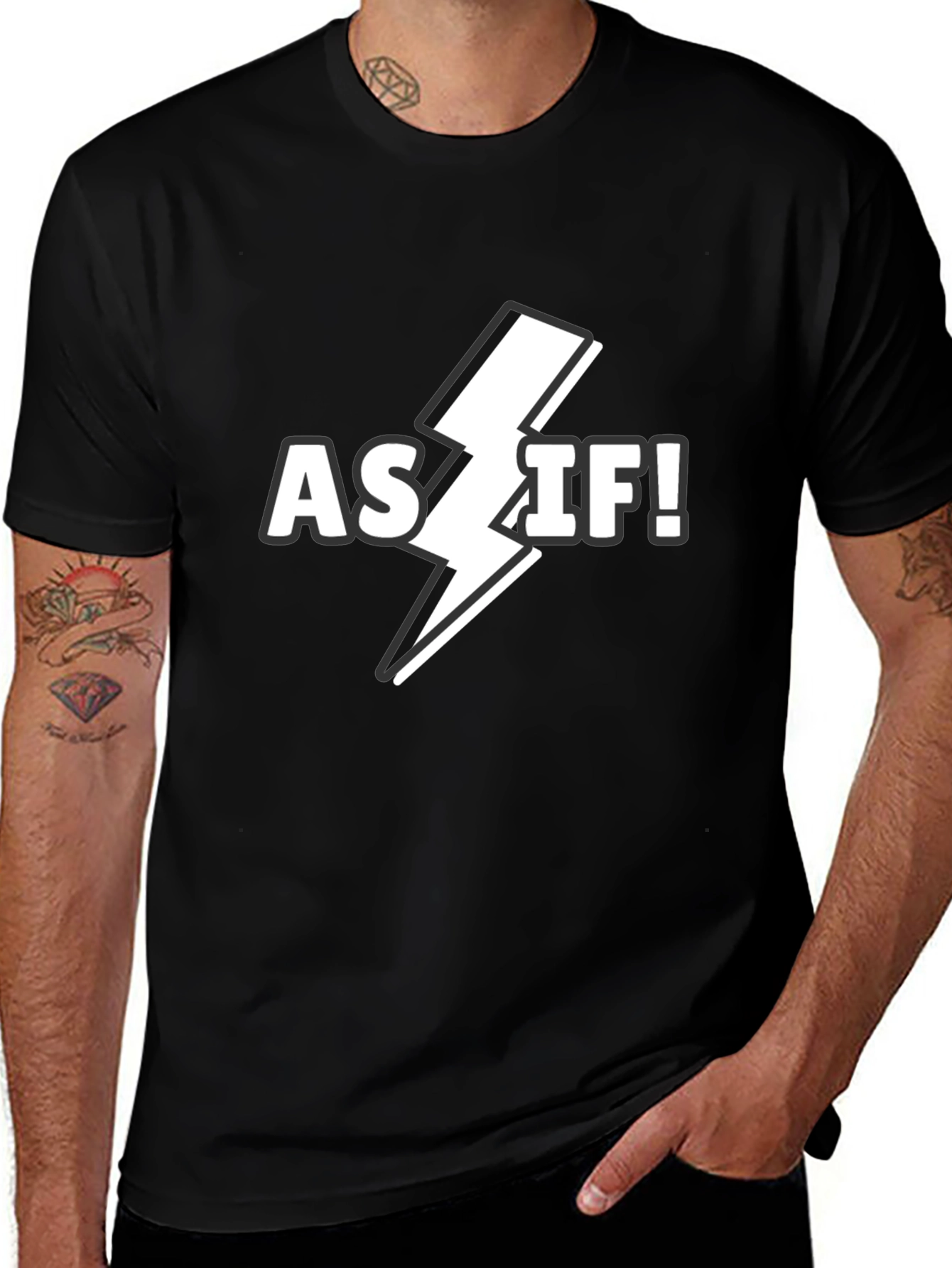 Variant 8 of As If! Graphic T-Shirt - Lightning Bolt Design