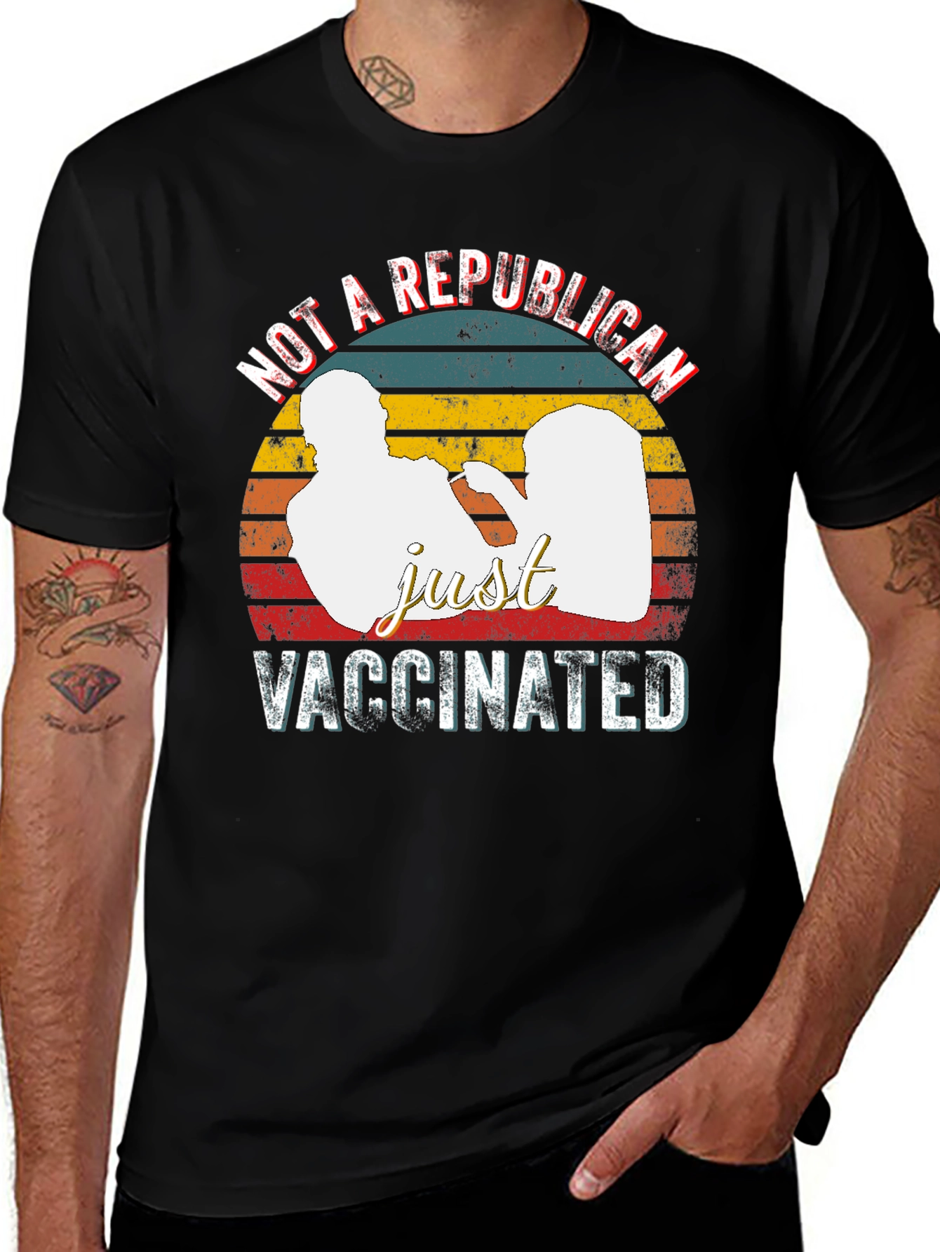 Variant 17 of Not a Republican Just Vaccinated T-Shirt