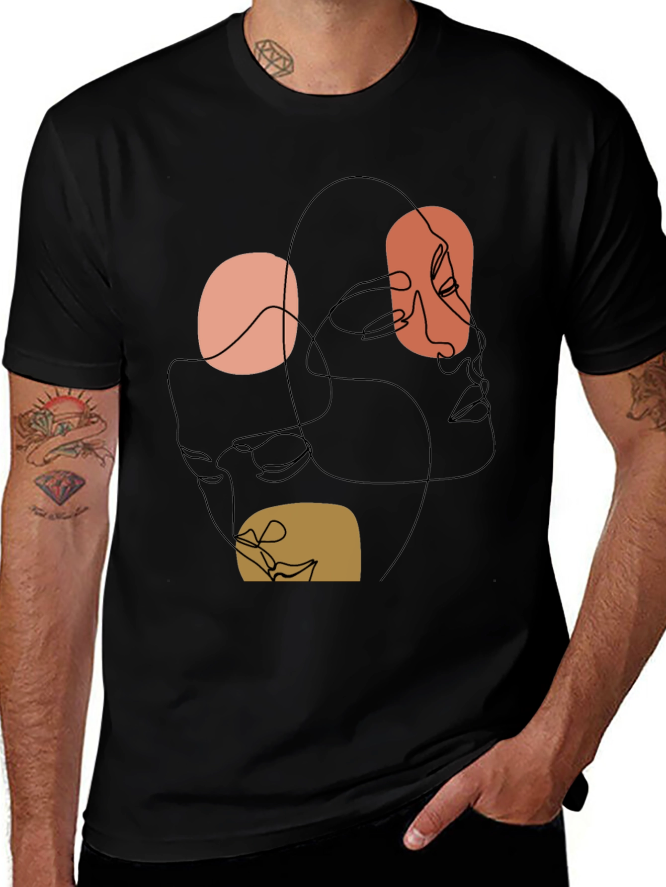 Variant 24 of Abstract Faces Graphic Print Tee