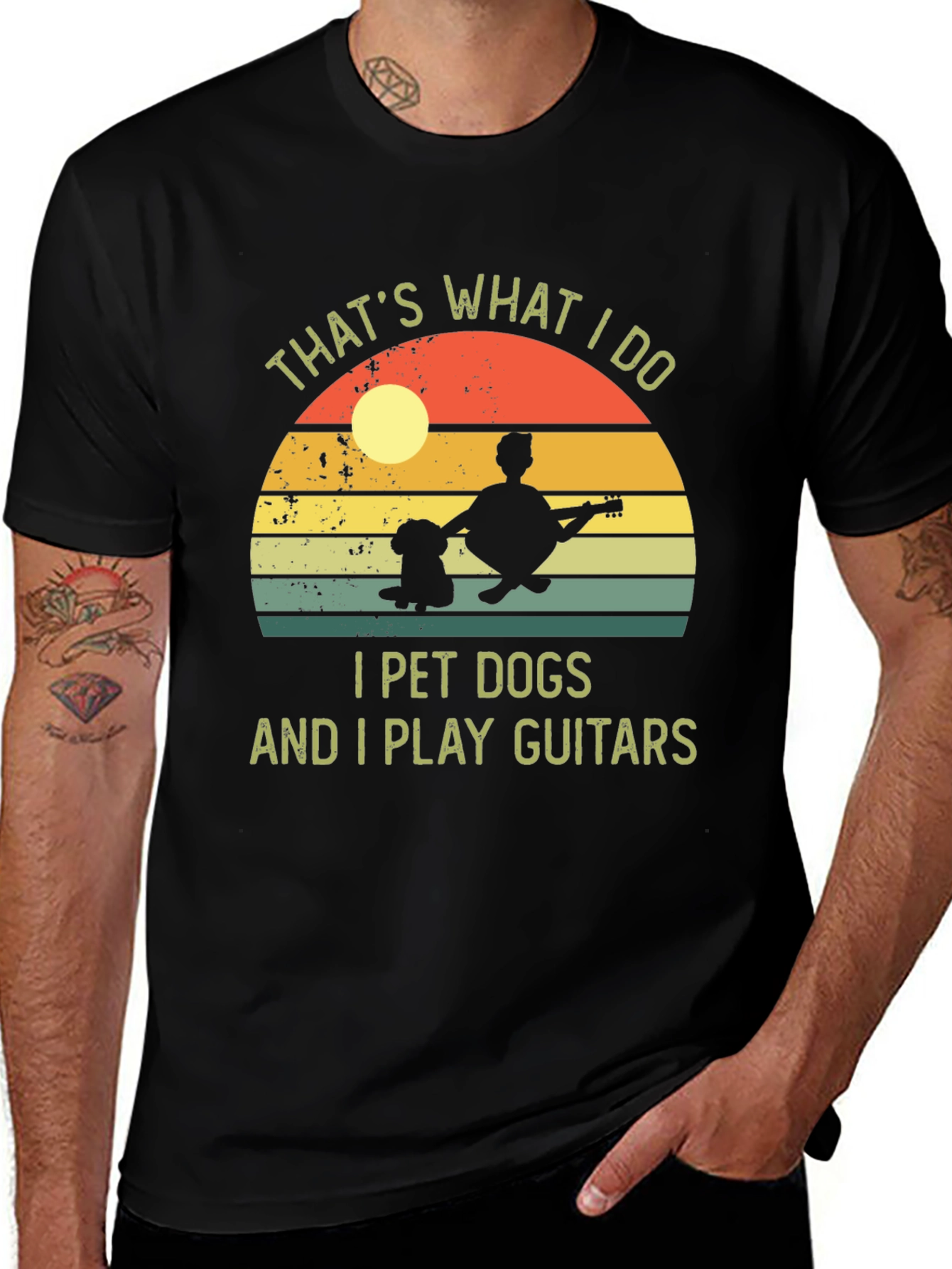 Variant 12 of That's What I Do Dog Guitar T-Shirt