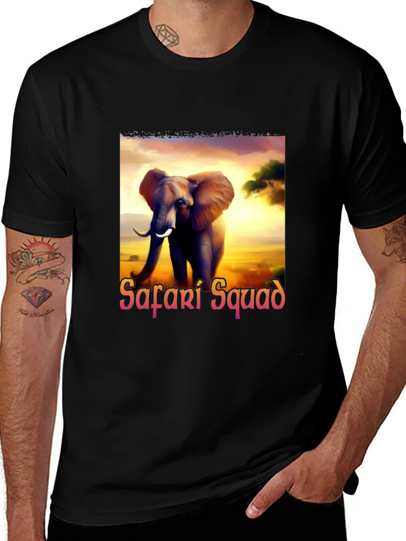Variant 27 of Safari Squad Elephant Graphic Tee - Adventure Awaits!