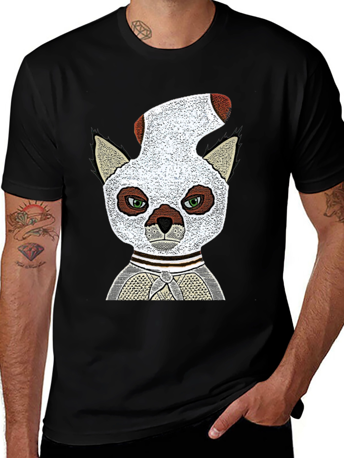Variant 30 of Lemur Sock-Head Graphic Tee - Unique, Comfy