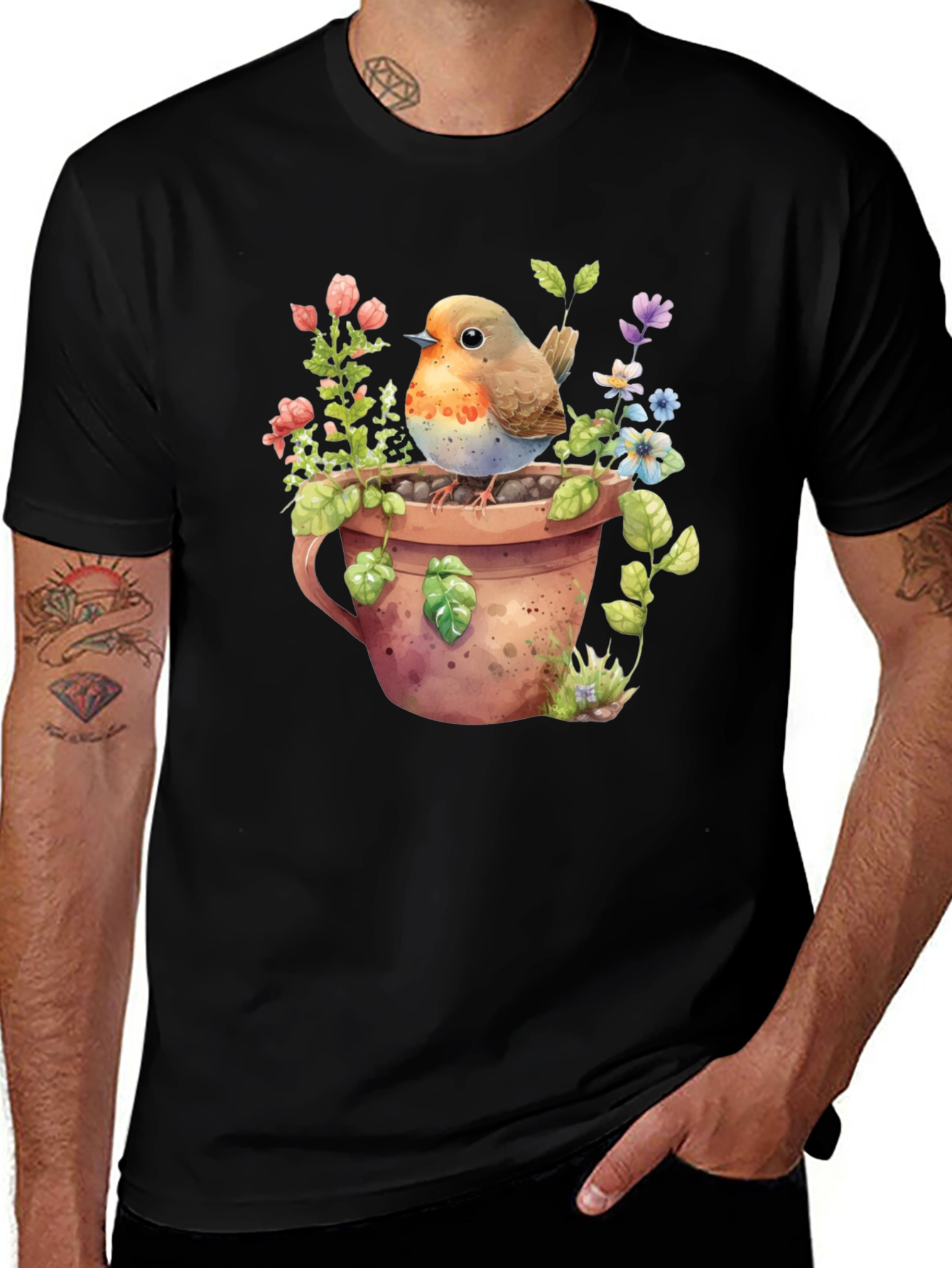 Variant 21 of Robin in Pot T-Shirt