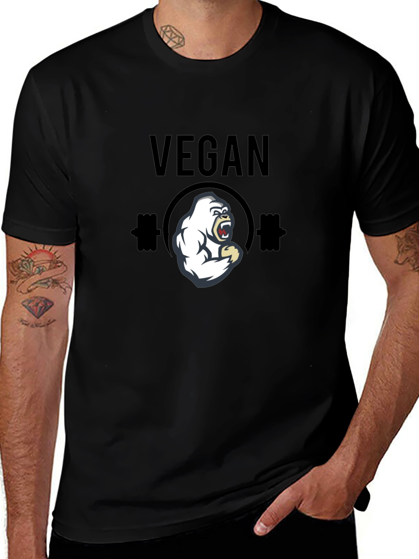 Variant 22 of Vegan Gorilla Barbell T-Shirt