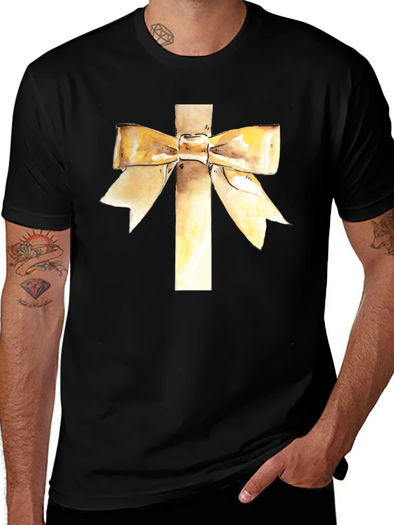 Variant 8 of Ribbon Bow Graphic Tee - Stylish Casual Wear