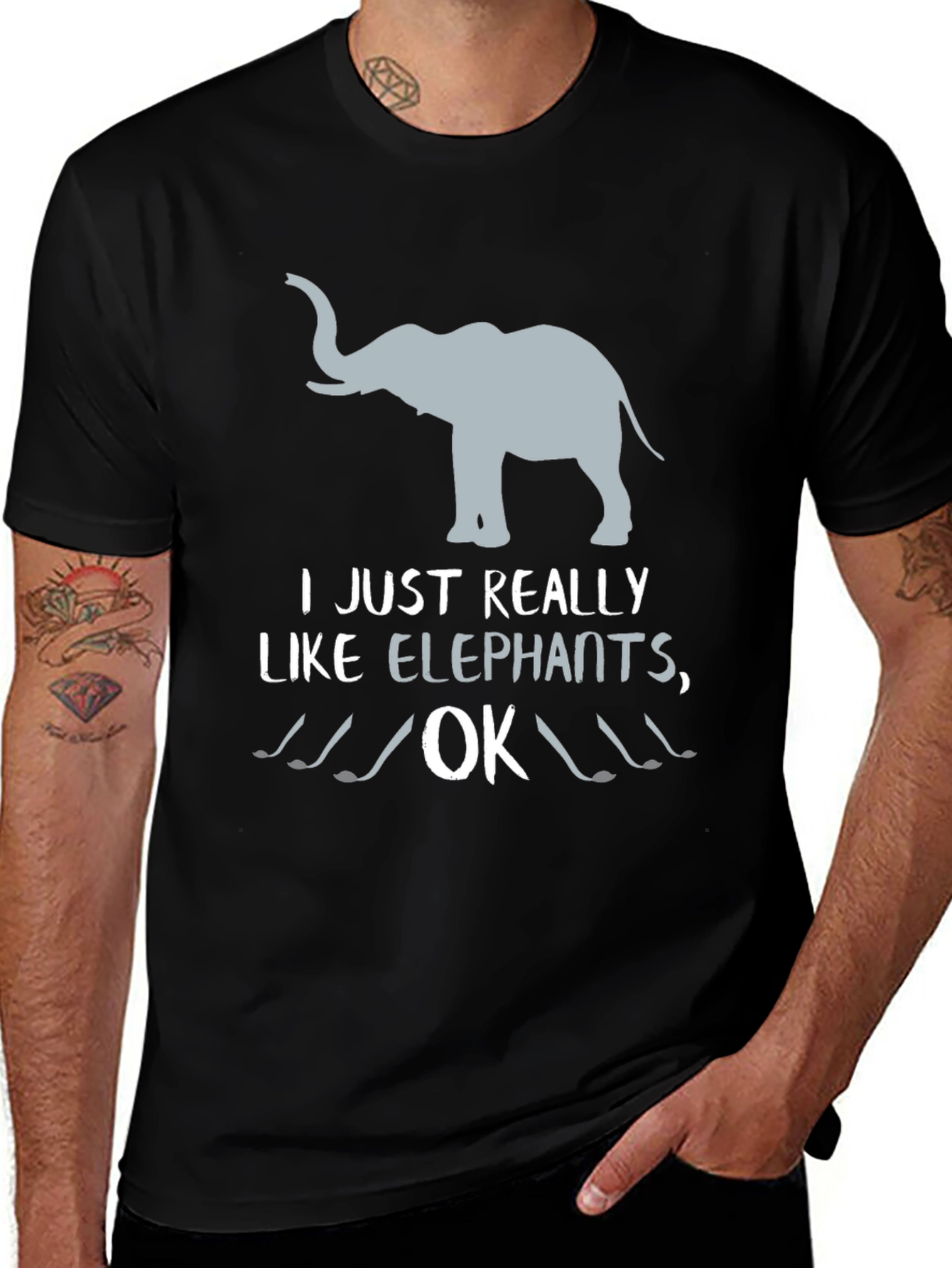 Variant 30 of Elephant Lover T-Shirt - I Just Really Like Elephants, OK