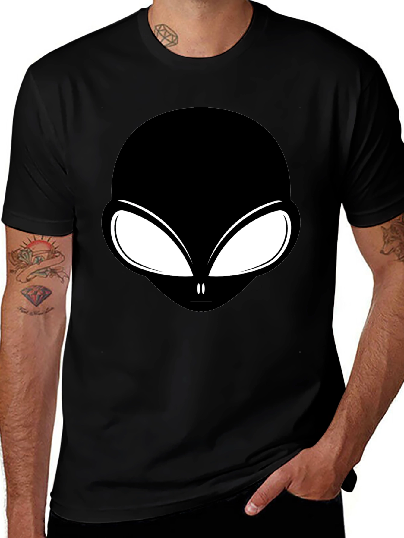 Variant 19 of Alien Graphic Tee - Black Cotton Comfort