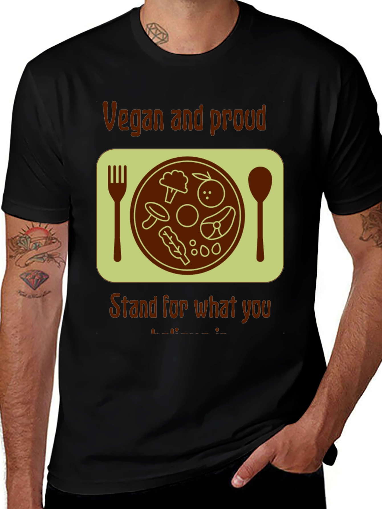 Variant 14 of Vegan and Proud Graphic T-Shirt