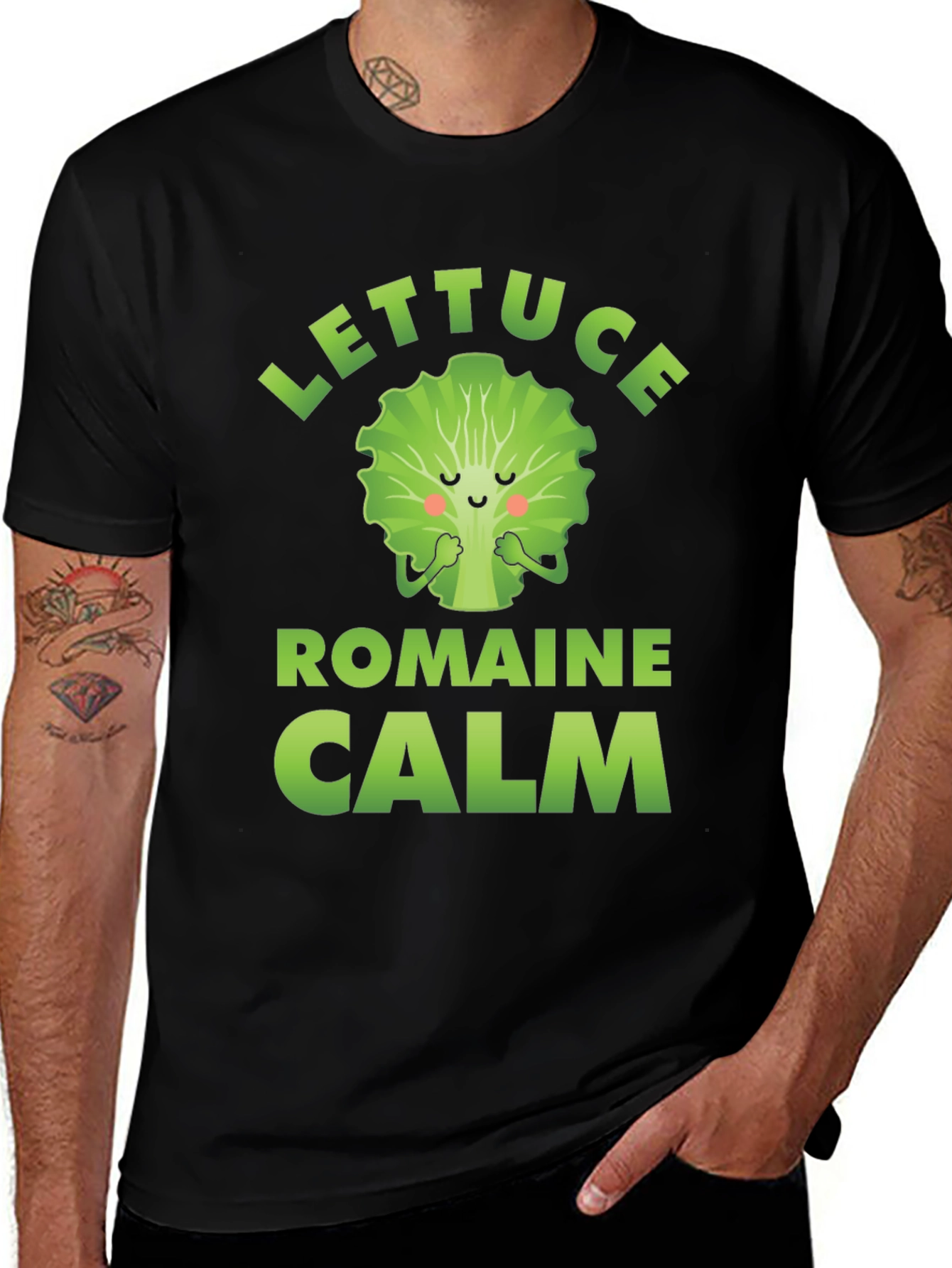 Variant 29 of Lettuce Romaine Calm T-Shirt Funny Vegan Tee
