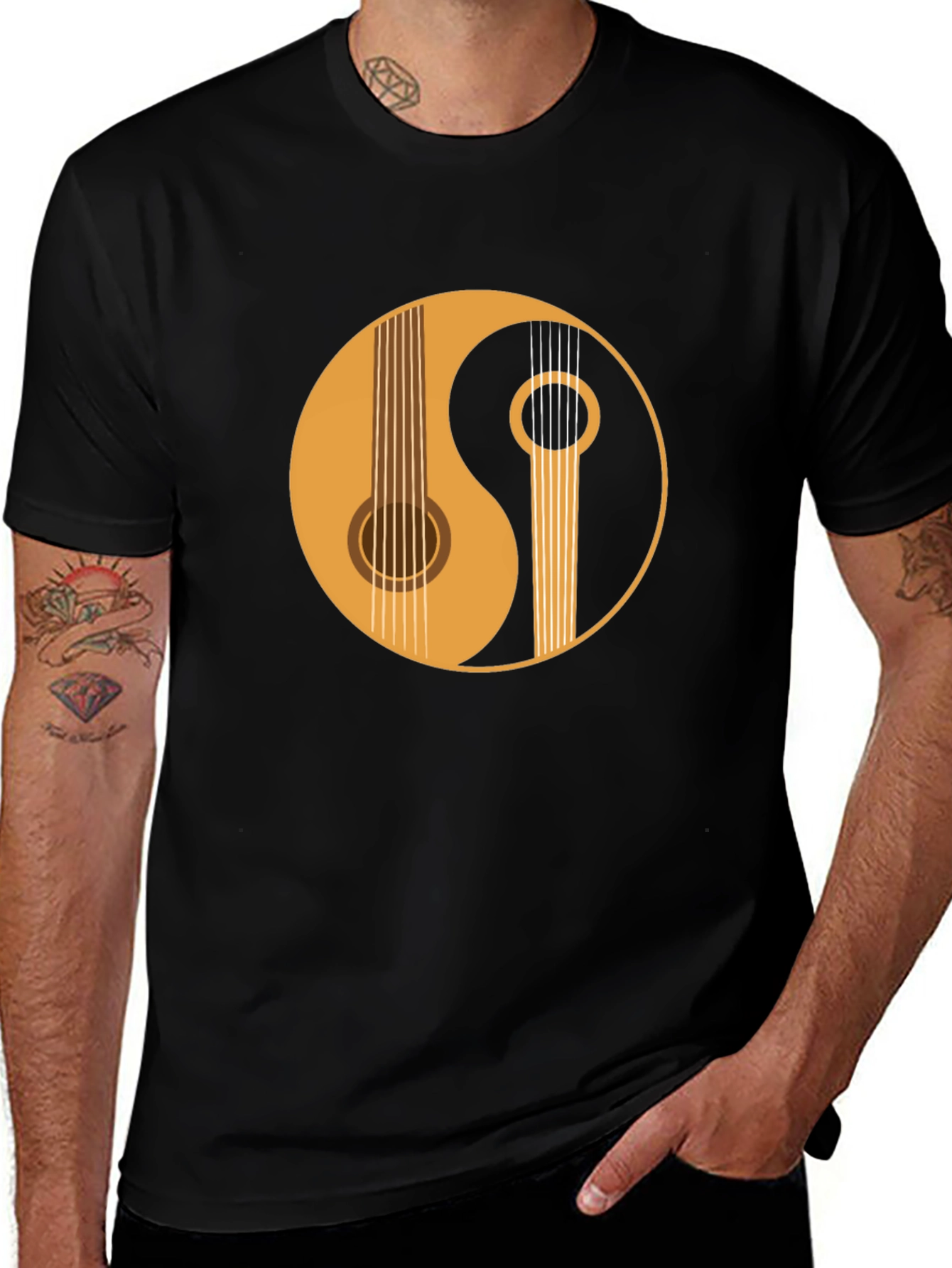 Variant 13 of Yin Yang Guitar T-Shirt - Musician's Tee