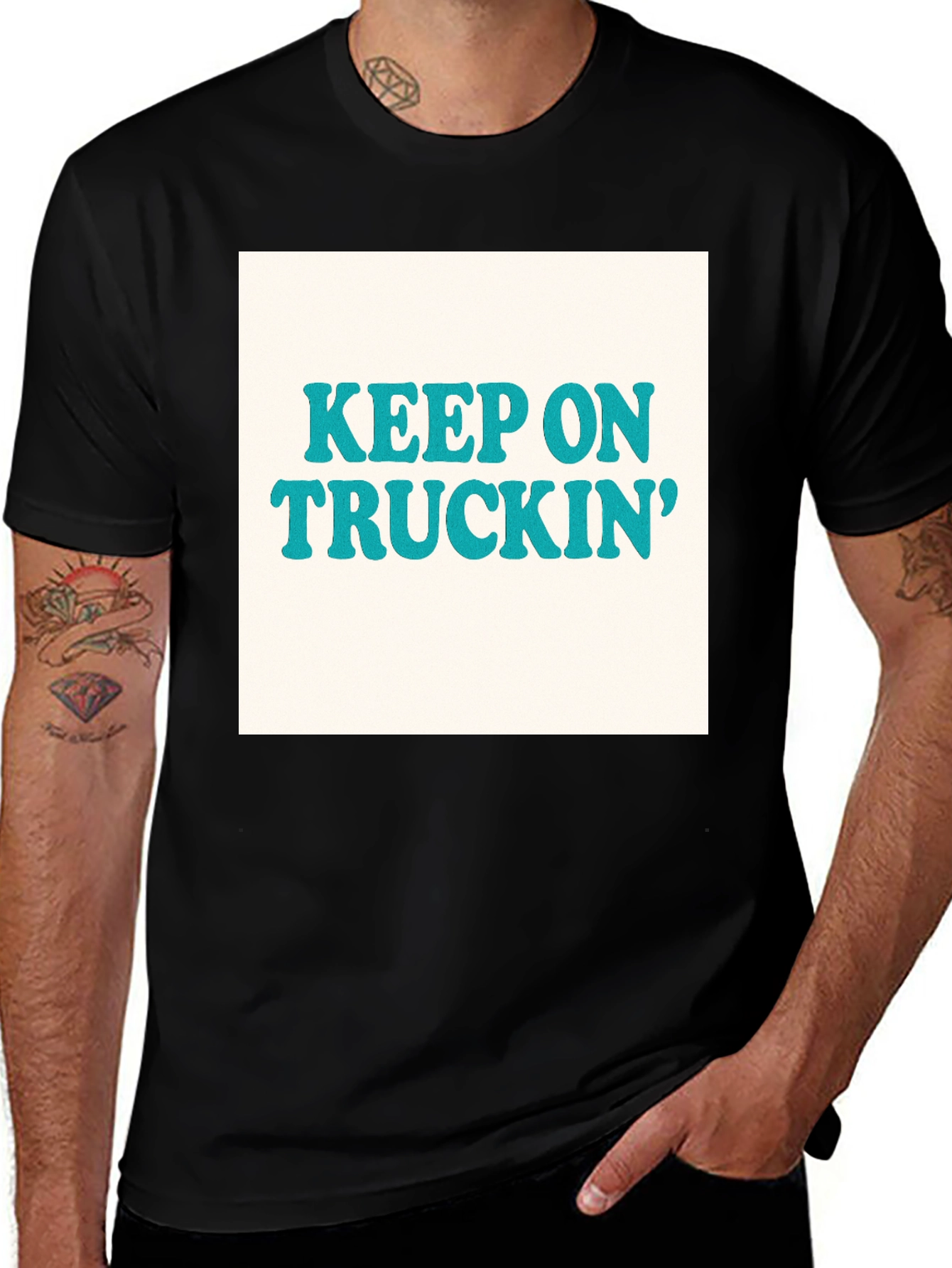 Variant 18 of Keep On Truckin' Retro T-Shirt - Black