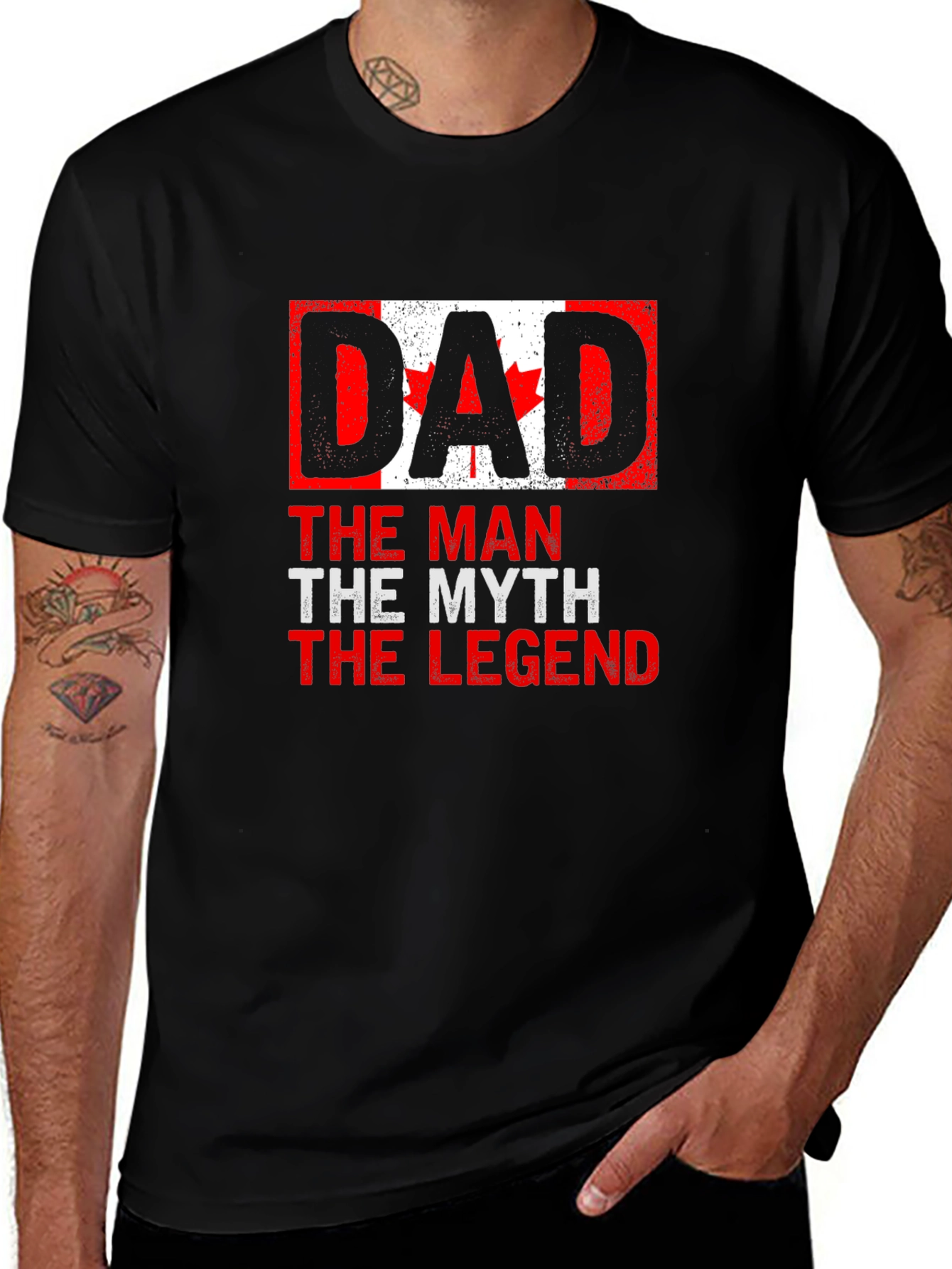 Dad Canada Flag T-Shirt - The Man, The Myth, The Legend