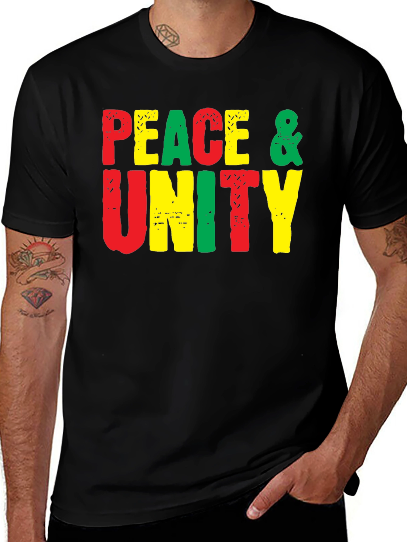 Variant 22 of Peace & Unity Rasta Color T-Shirt