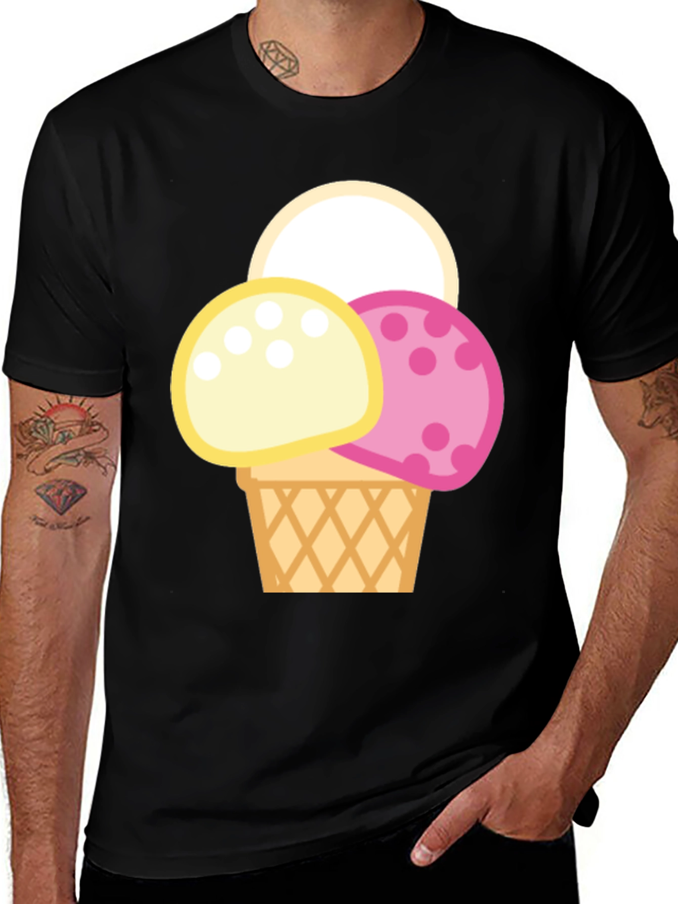 Variant 15 of Ice Cream Cone Graphic Tee - Cute Casual Wear