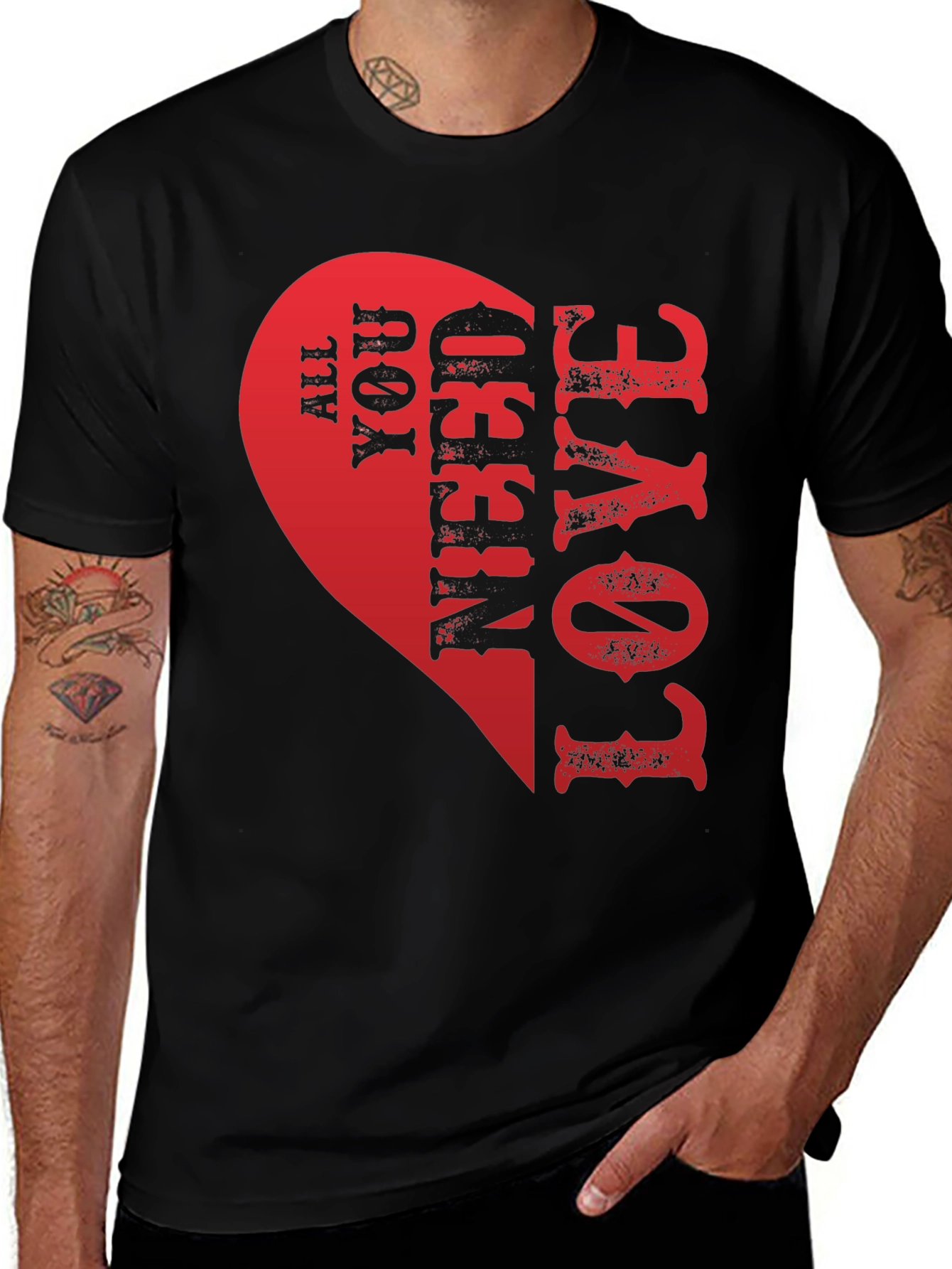 Variant 3 of All You Need Is Love Graphic Tee - Heart Design
