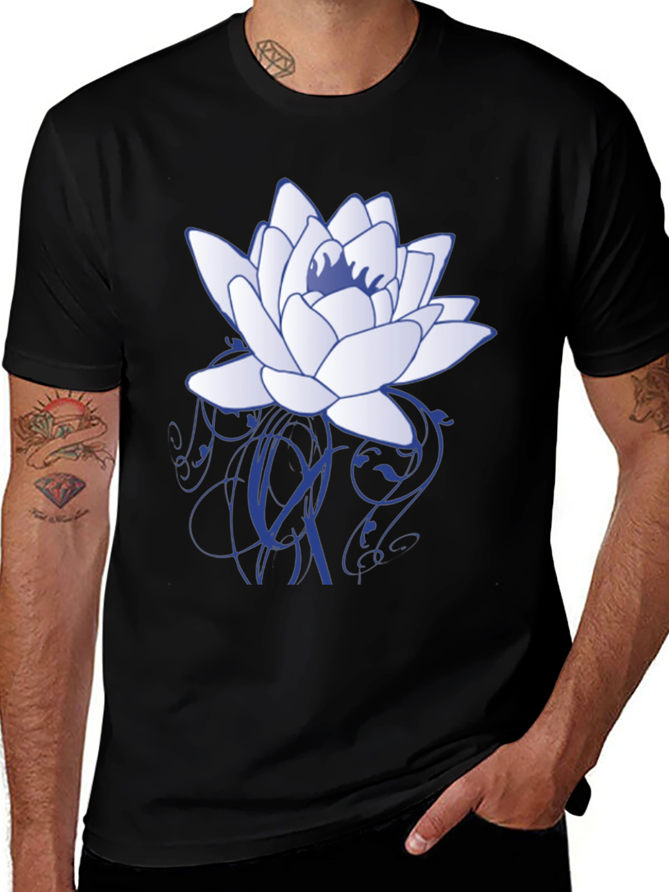 Variant 27 of Lotus Flower Graphic T-Shirt - Stylish Casual Wear