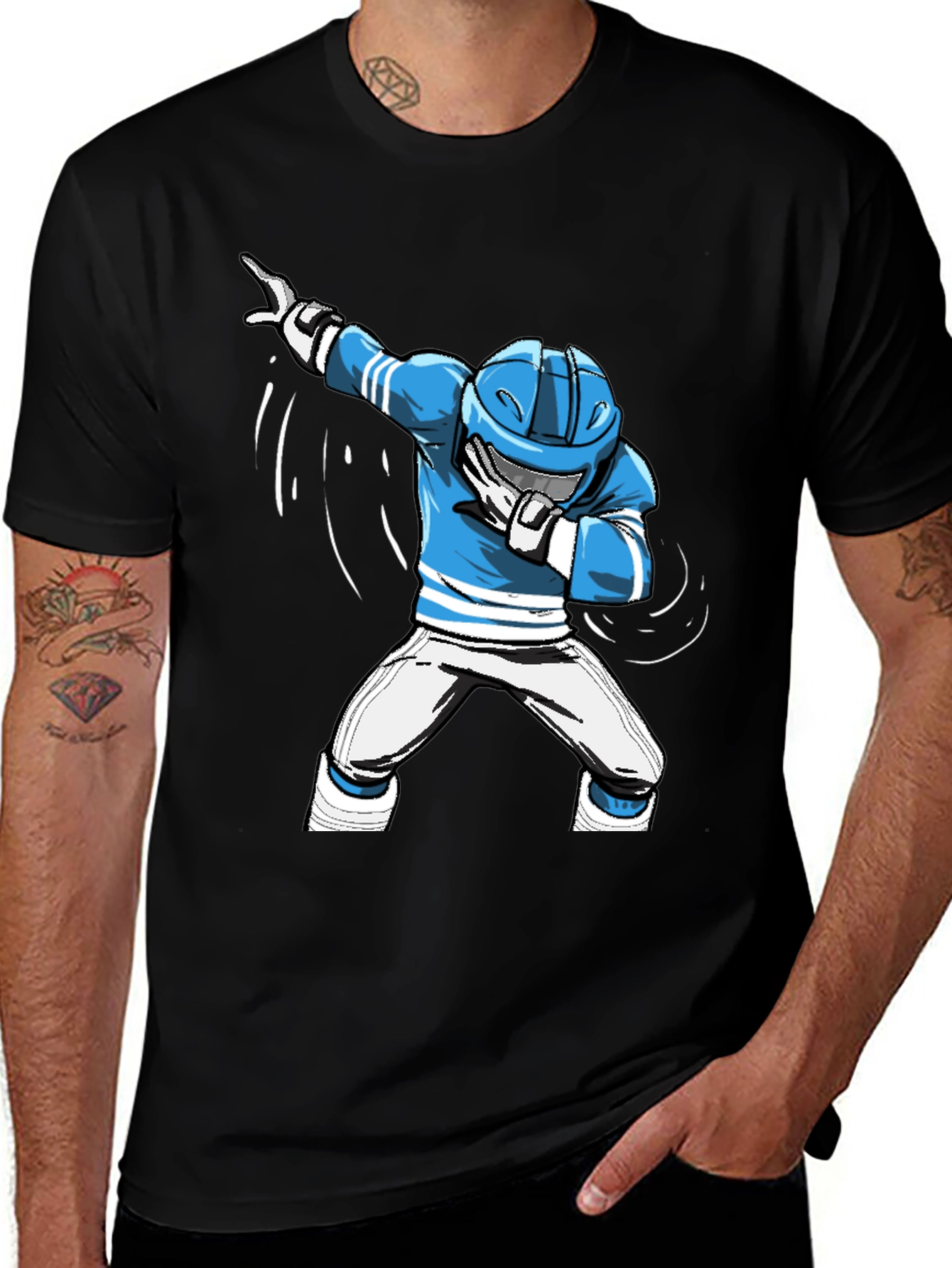 Variant 5 of Dabbing Hockey Player Graphic T-Shirt