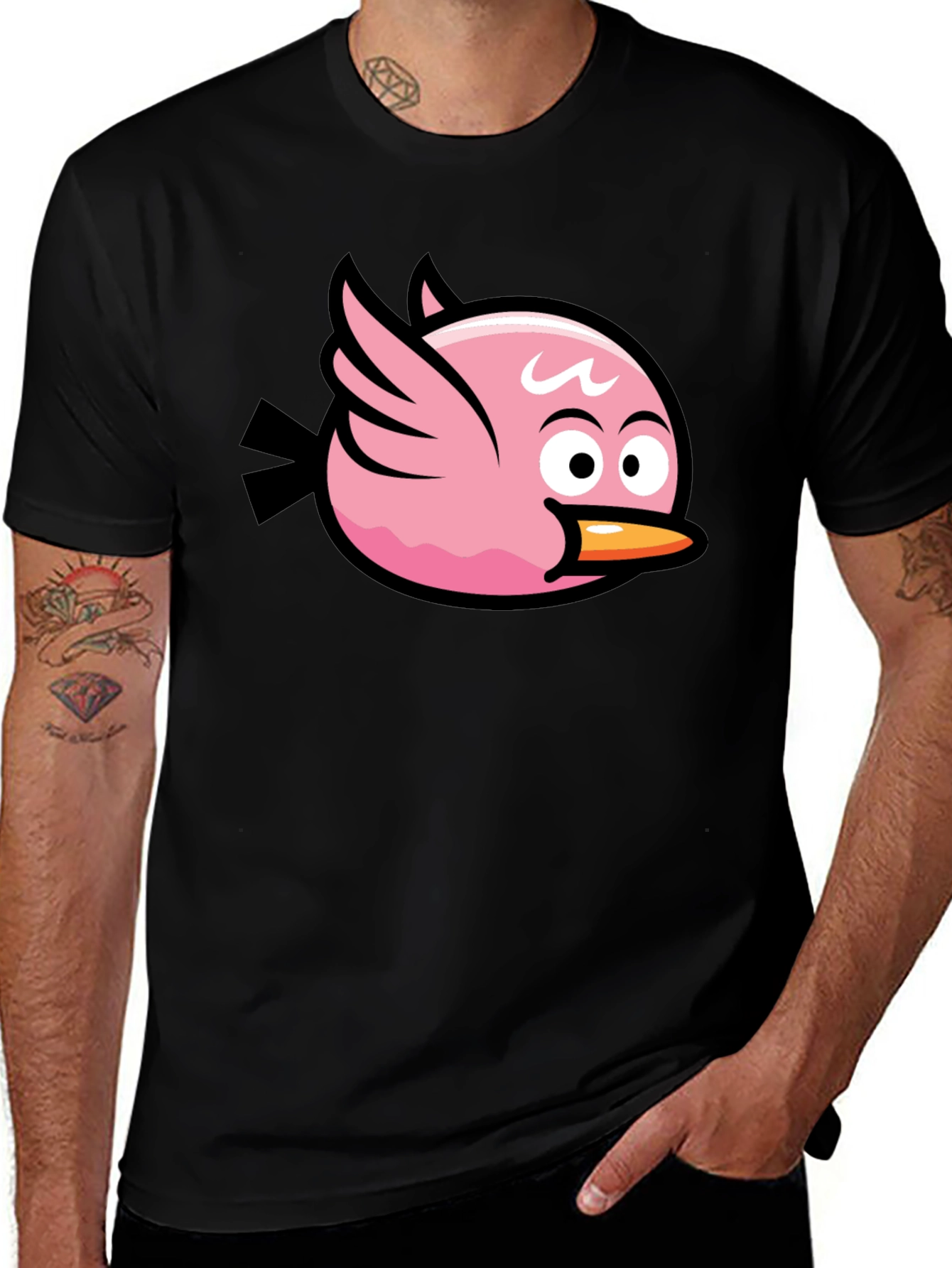 Variant 23 of Pink Bird Graphic Tee - Fun Cartoon T-Shirt