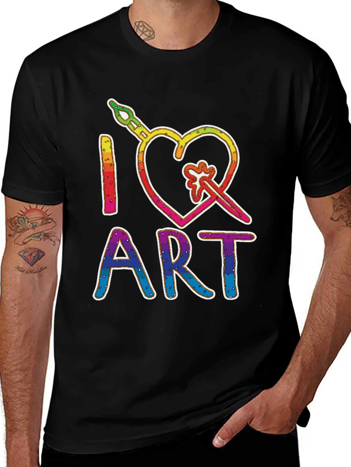 Variant 3 of I Heart Art Rainbow T-Shirt