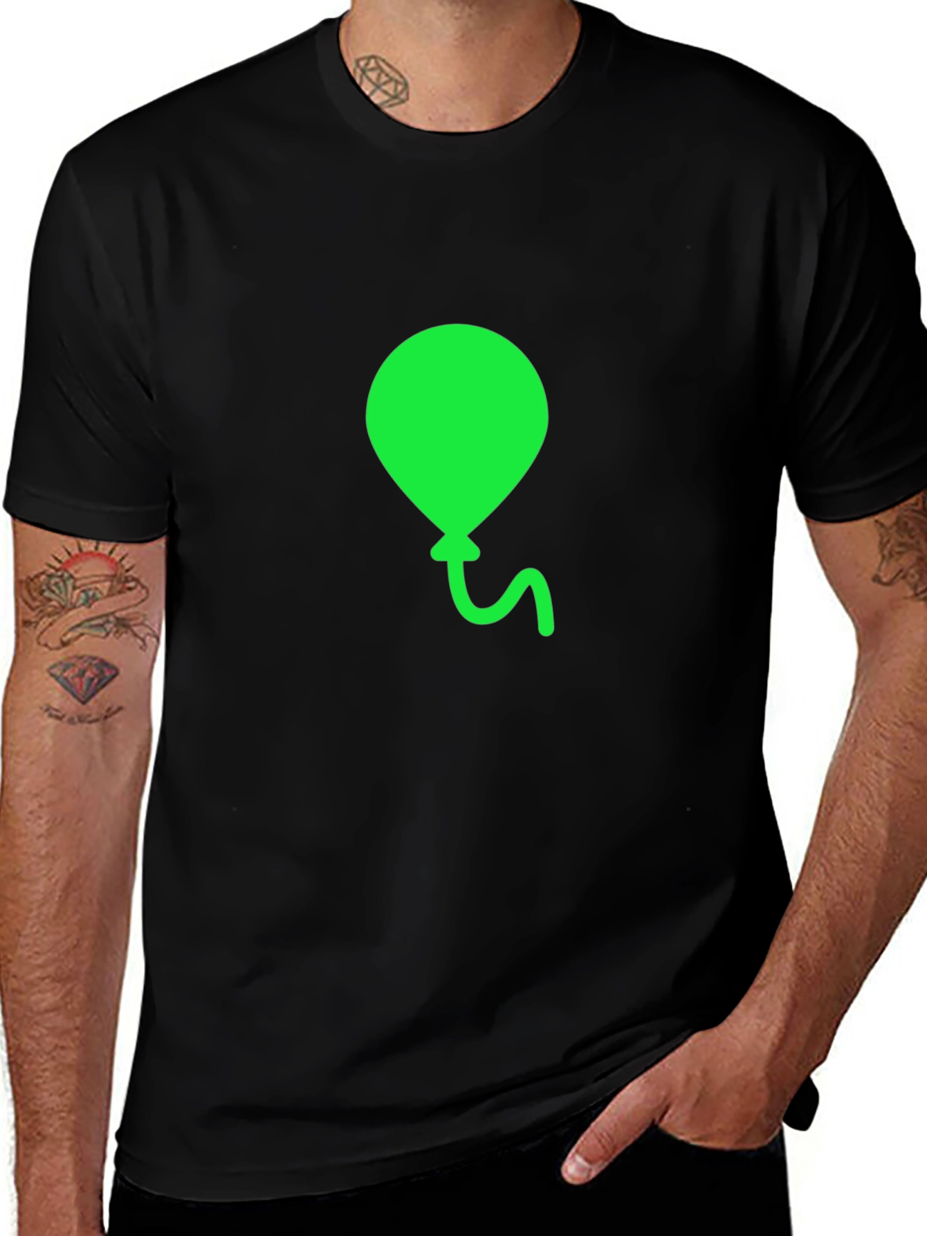 Variant 12 of Green Balloon Graphic Tee - Casual Comfort