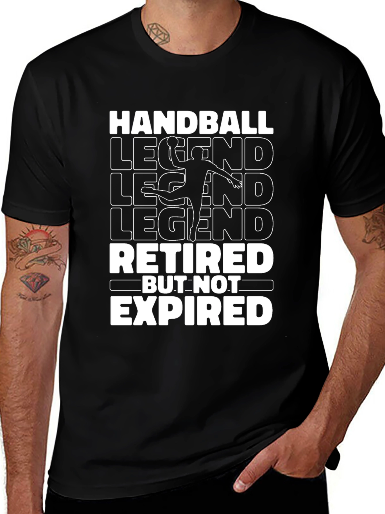 Variant 27 of Handball Legend Retired But Not Expired Graphic T-Shirt