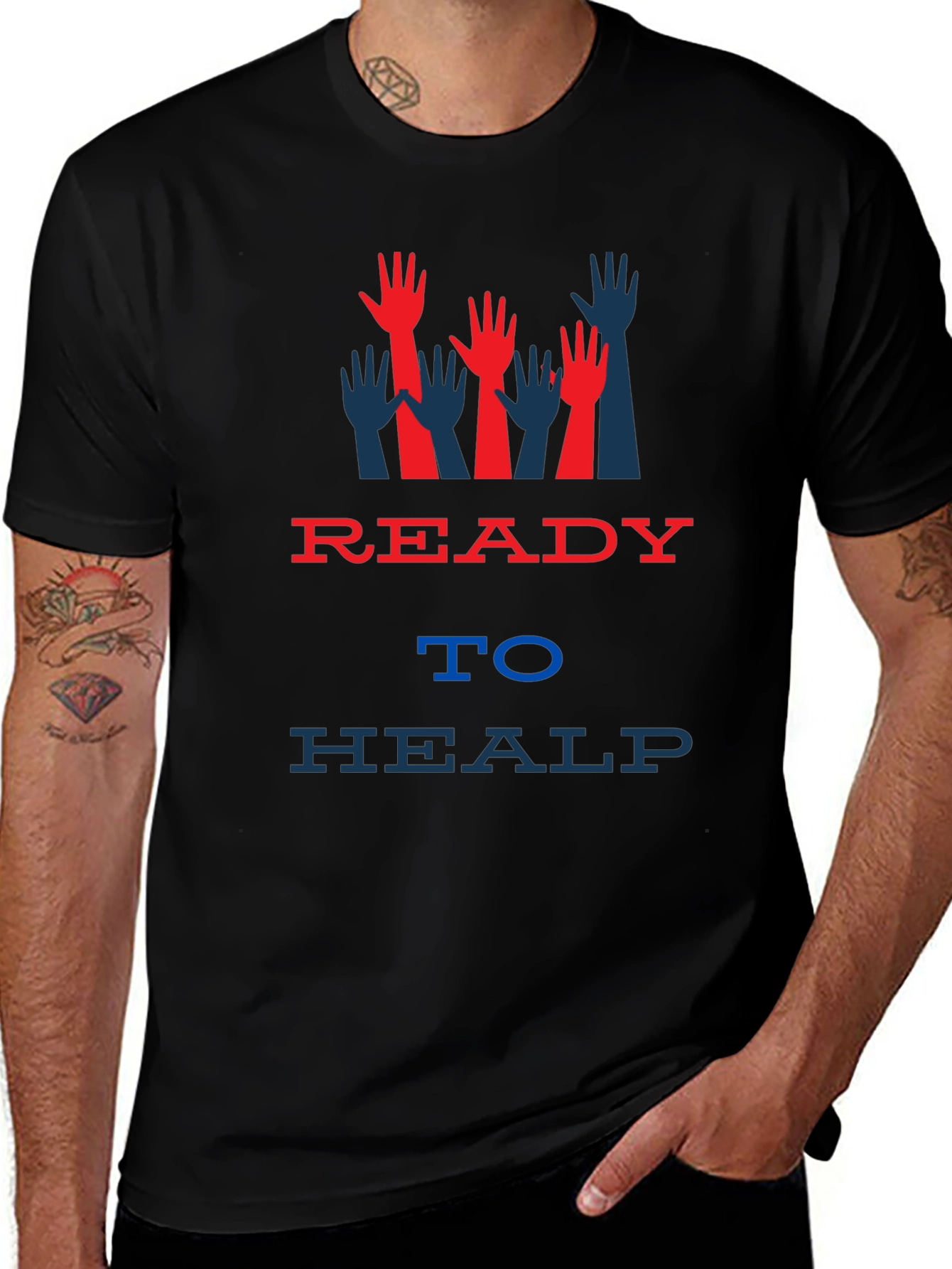 Variant 15 of Ready to Help Graphic Tee - Volunteer T-Shirt